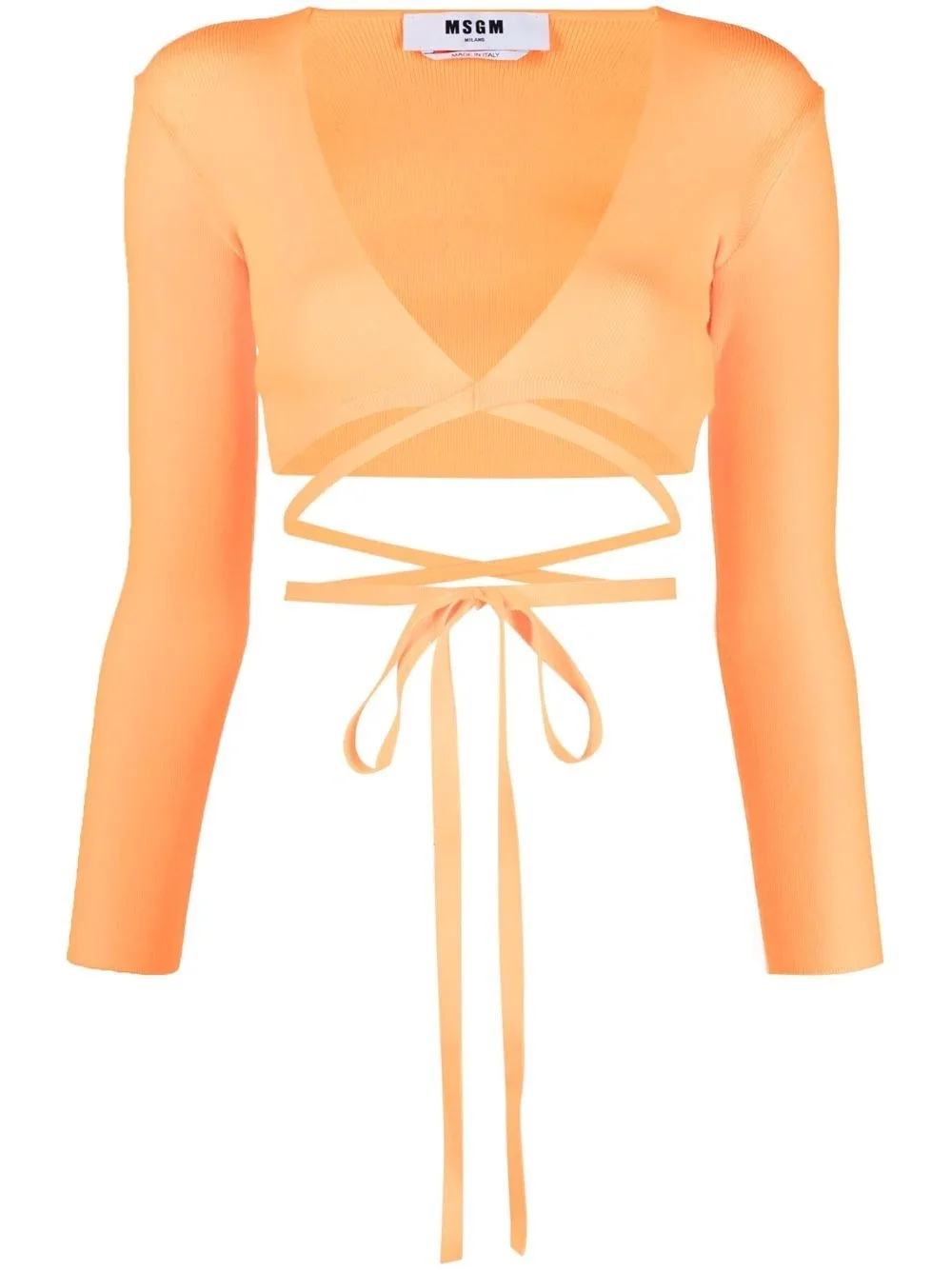 wrap knitted crop top - 1