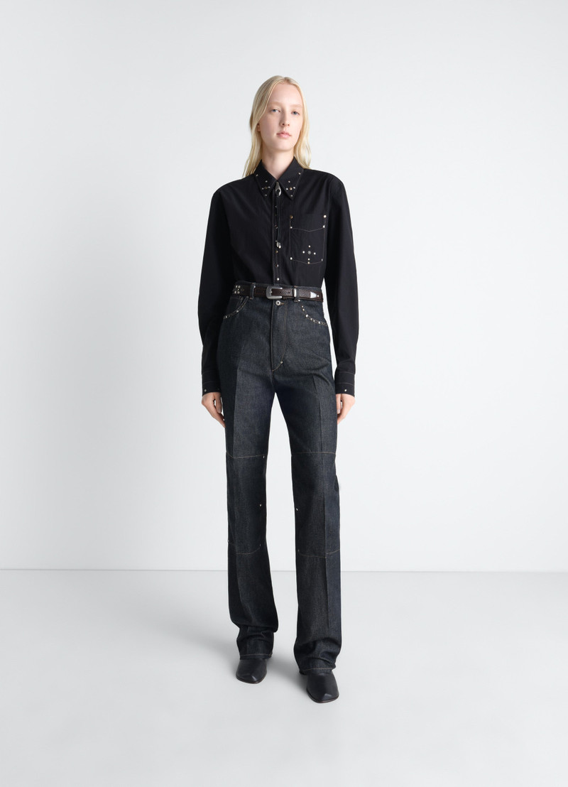 FITTED SHIRT WITH STUDS IN CREPE COTTON 3
