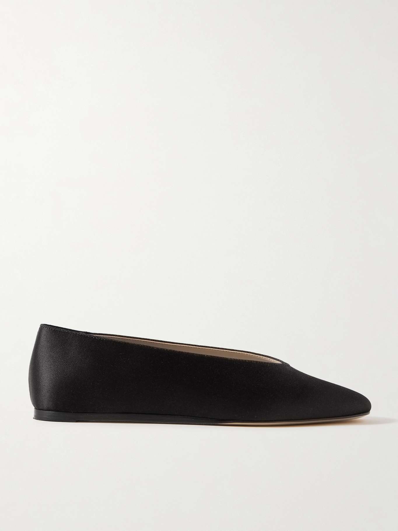 Regency grosgrain-trimmed satin ballet flats - 1