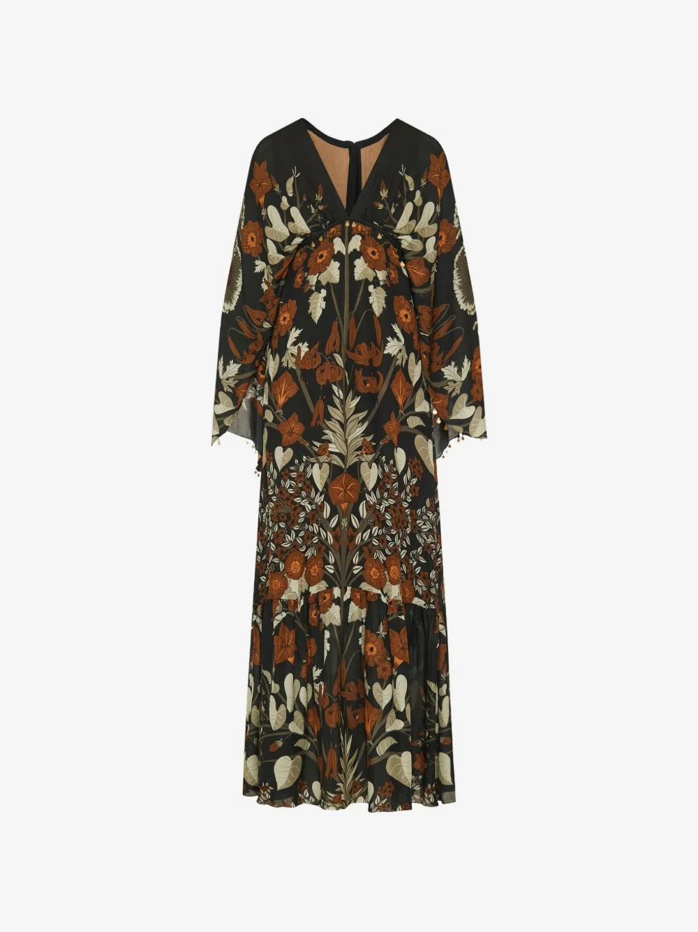 floral-print V-neck maxi dress - 1