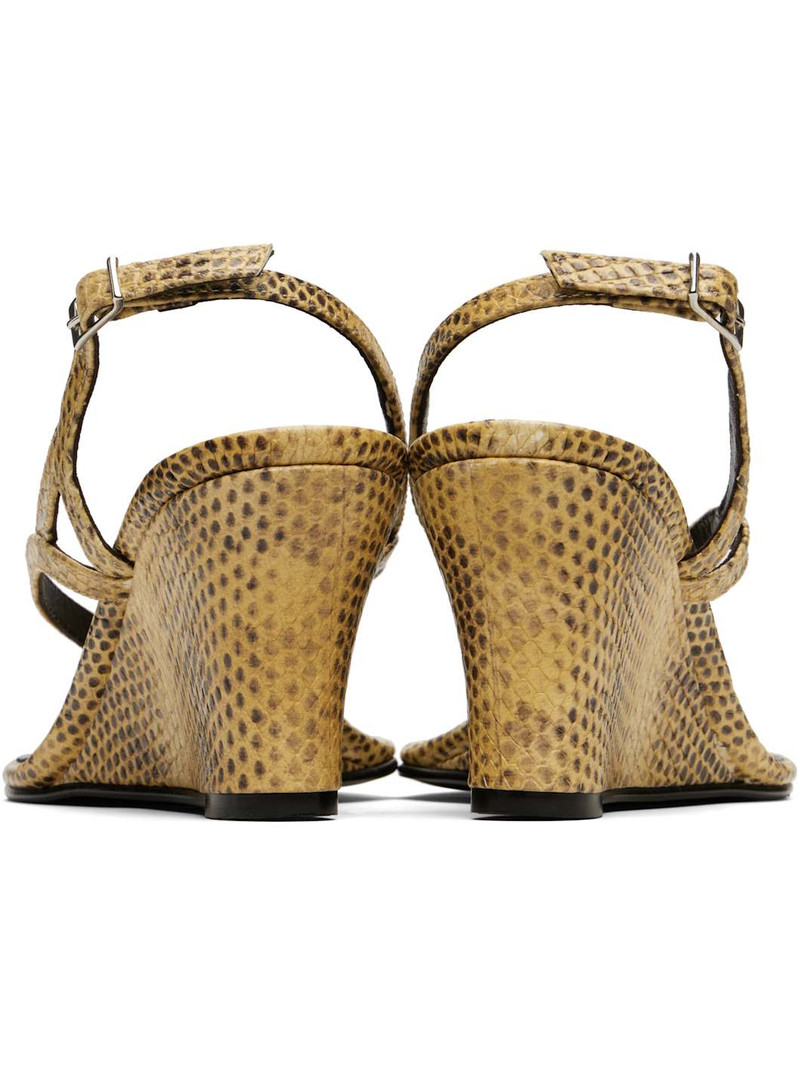 Beige Wedge Heeled Sandals 2