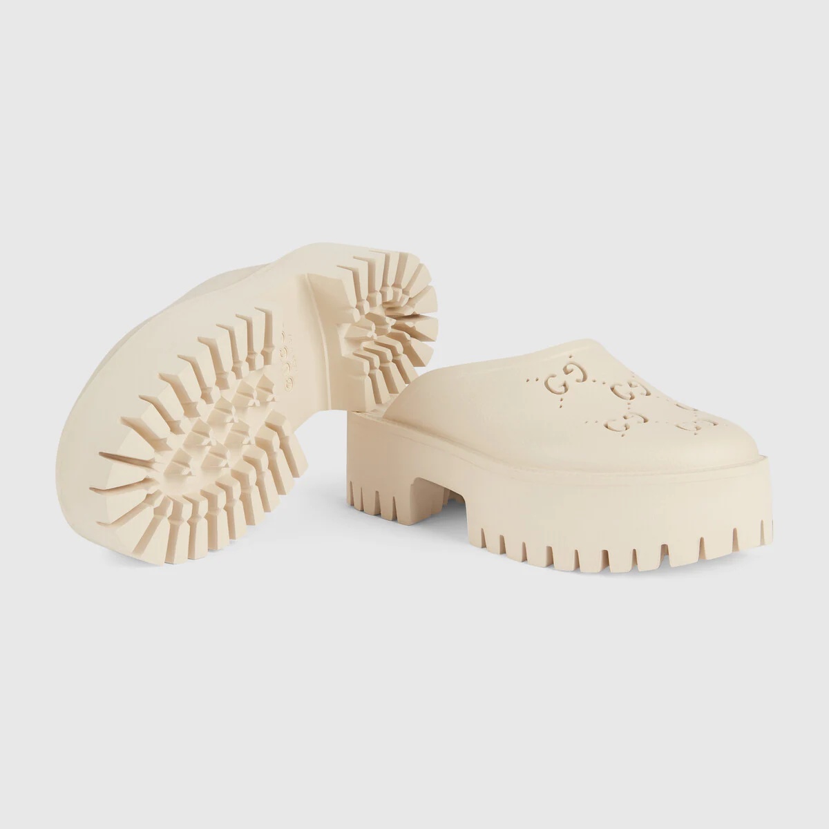 Women's platform perforated G sandal - 5