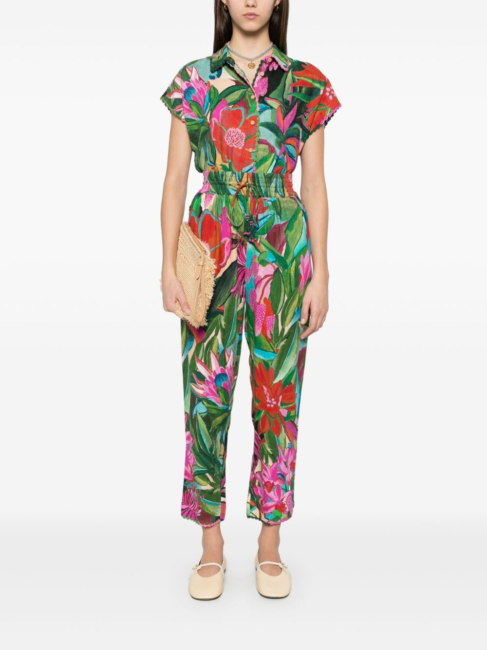 floral-print trousers - 2