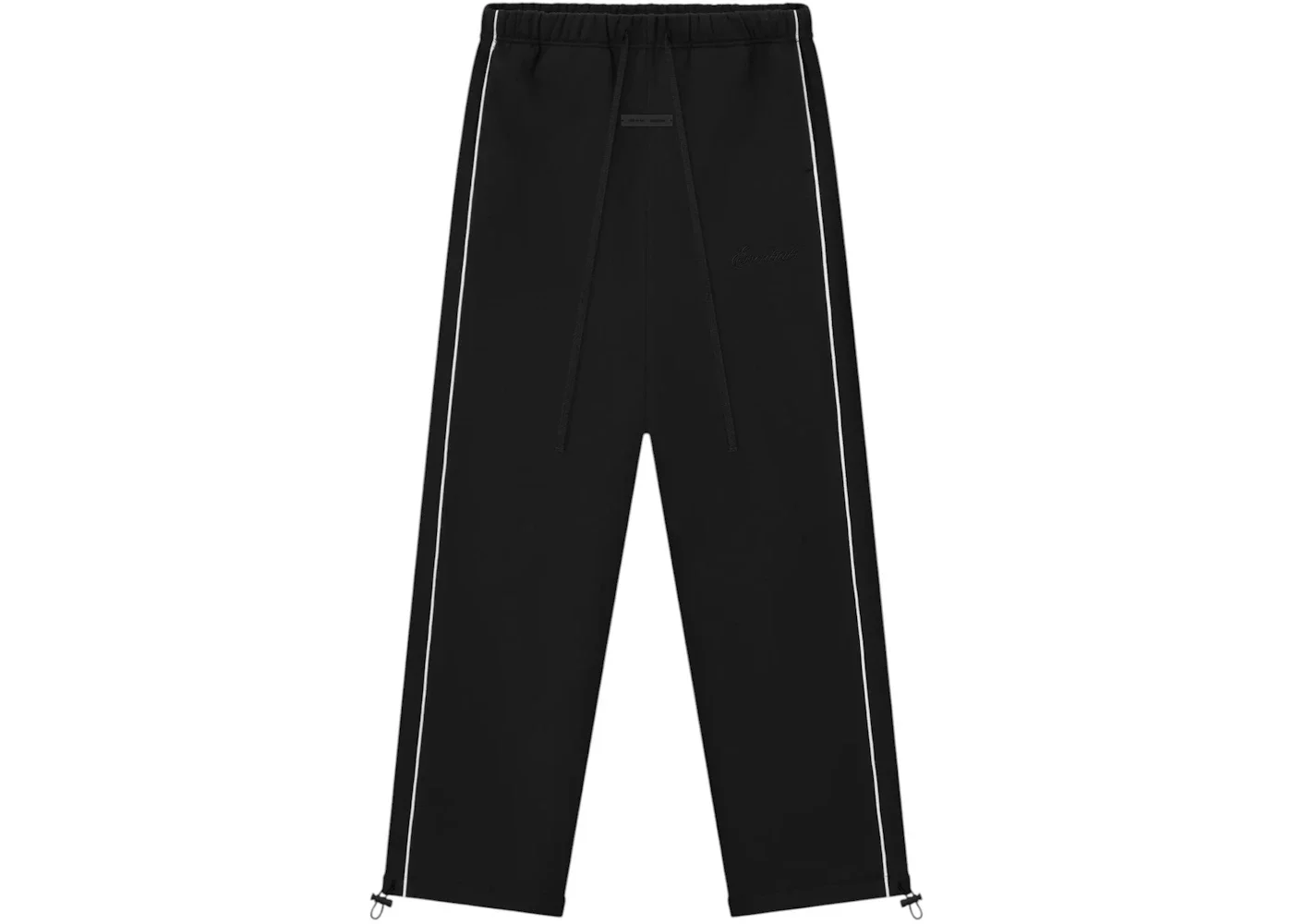 Fear of God Essentials Relaxed Fleece Piping Sweatpant Jet Black/Cloud White - 1