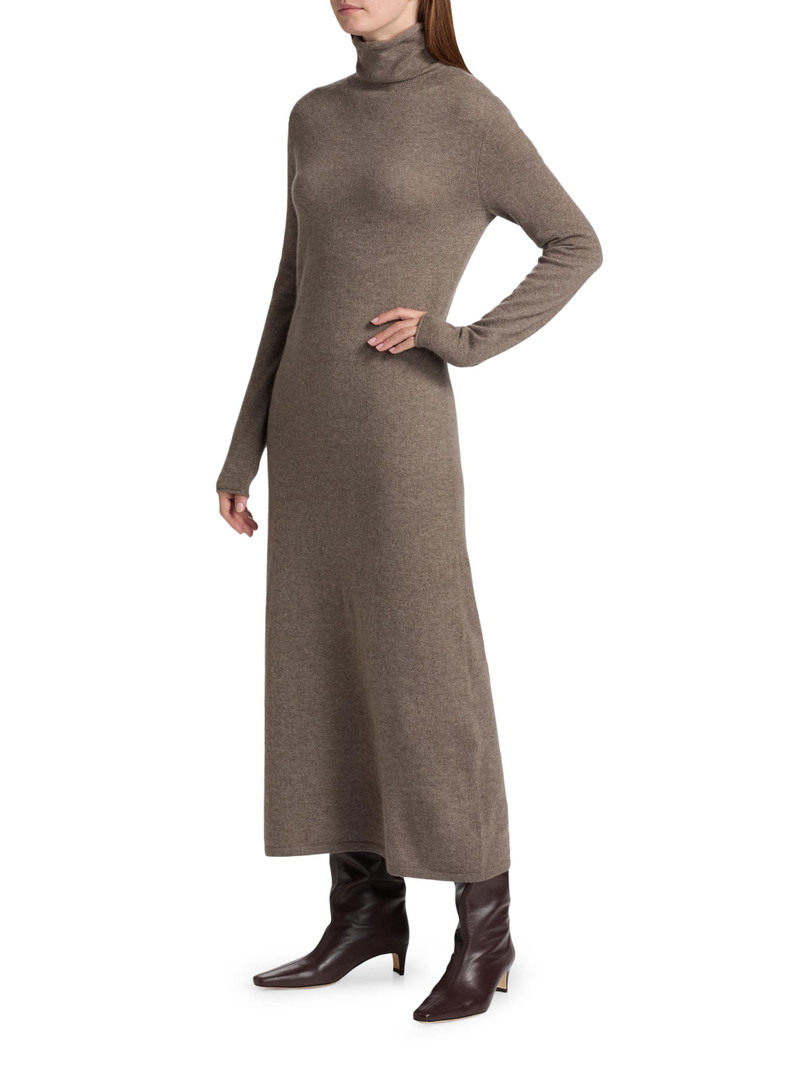 Women's Truffle Cashmere Turtleneck Sweaterdress - Truffle 4