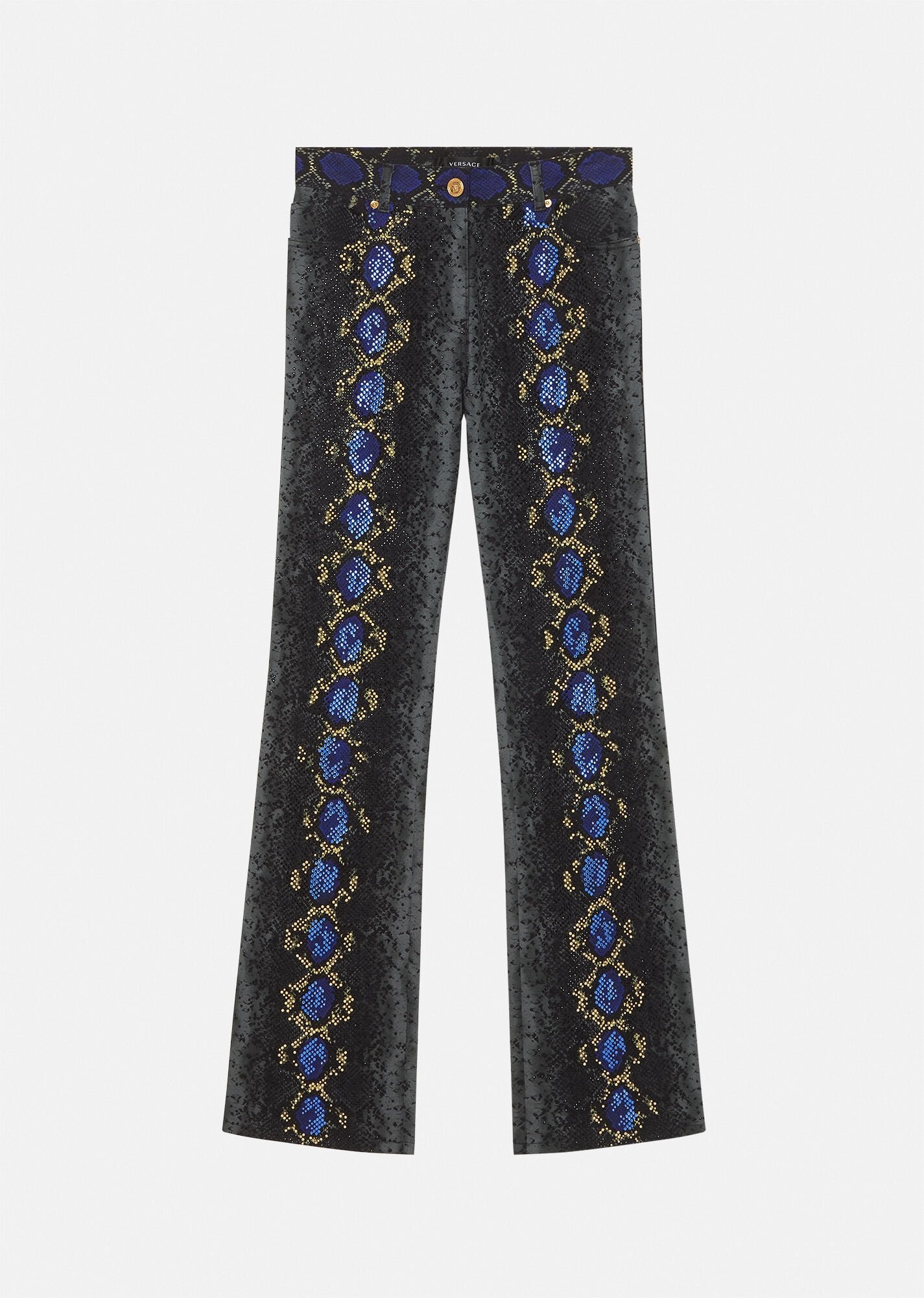 Python Print Studded Jeans - 6
