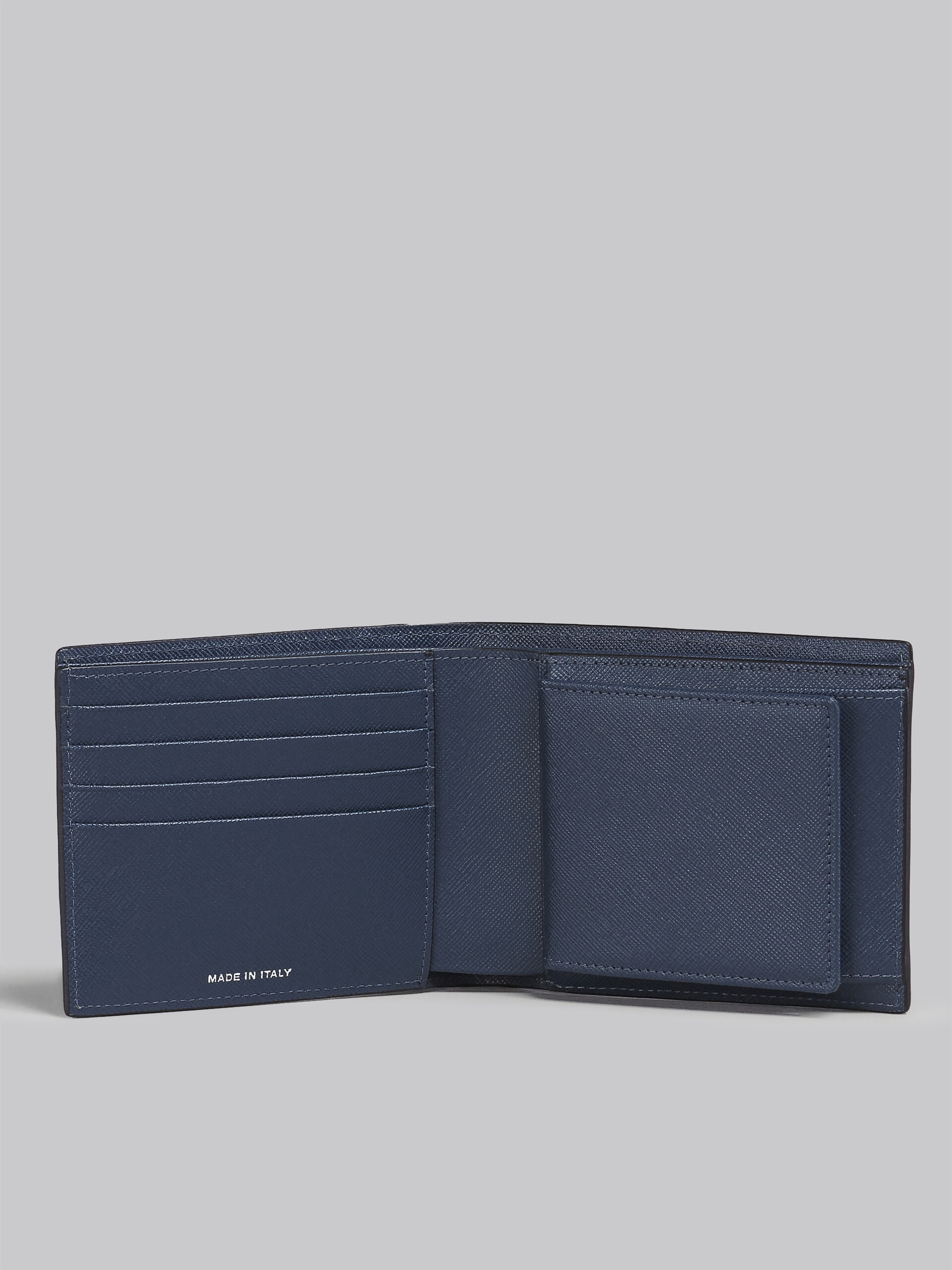 BLACK GREEN AND BLUE SAFFIANO LEATHER BI-FOLD WALLET - 2