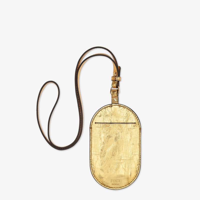 FENDI Gold leather name badge outlook