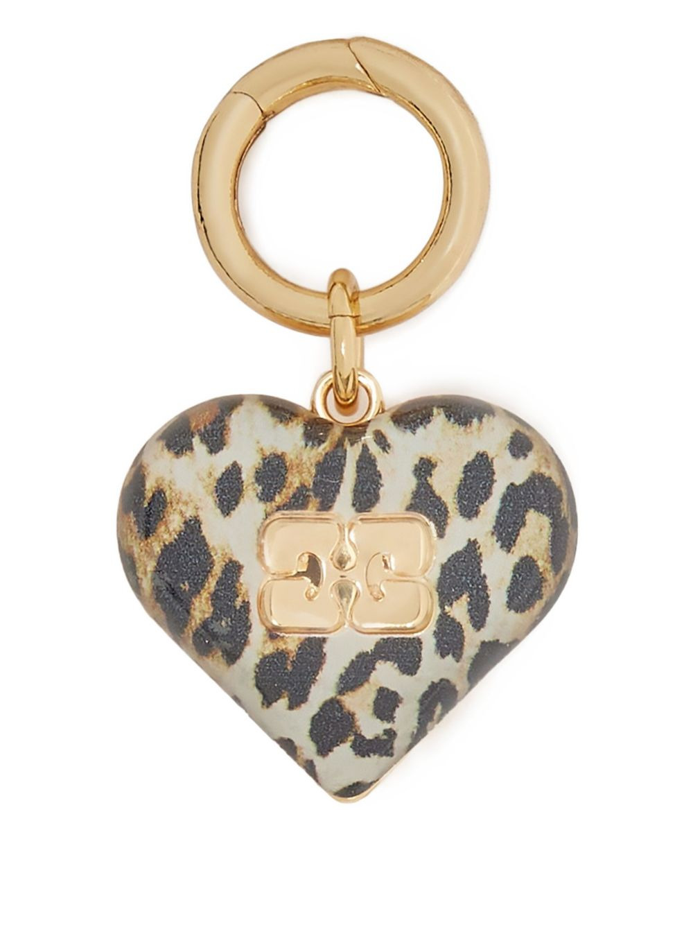 heart leopard-print keyring - 3