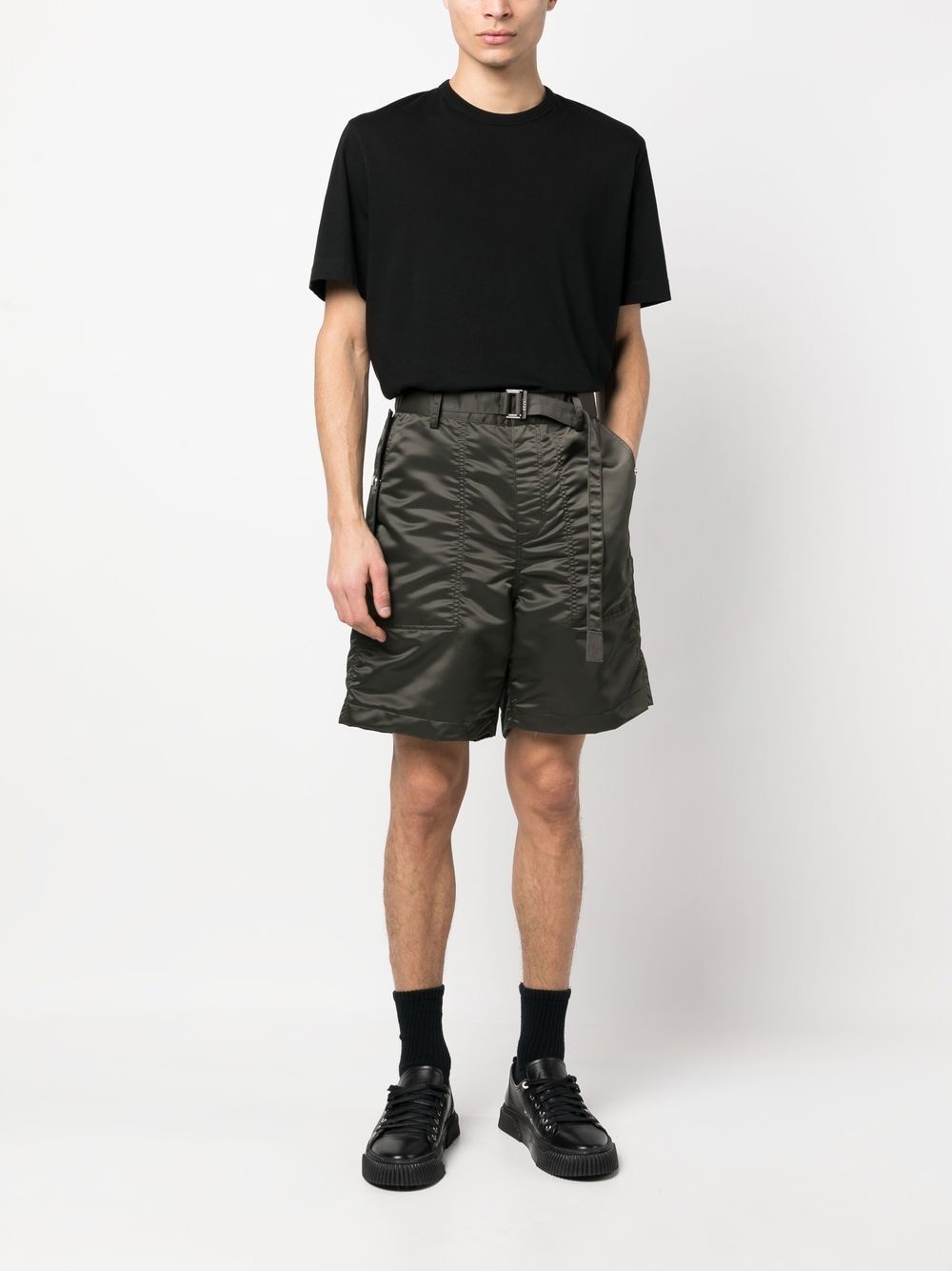 buckle-fastened tailored shorts - 2
