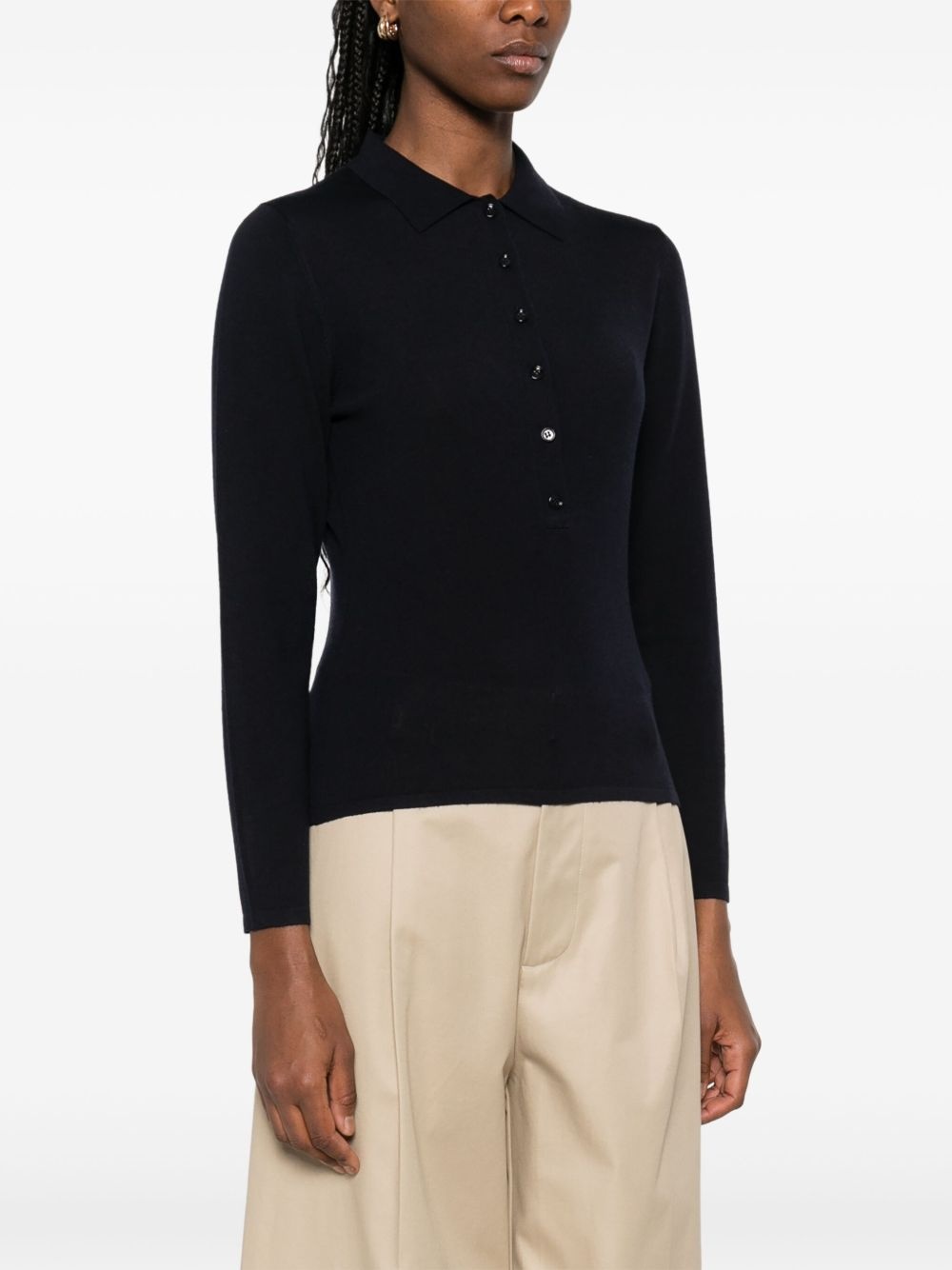 fine-knit polo shirt - 3
