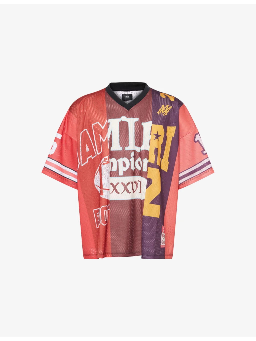 Spliced Oversized Mesh T-Shirt - 1