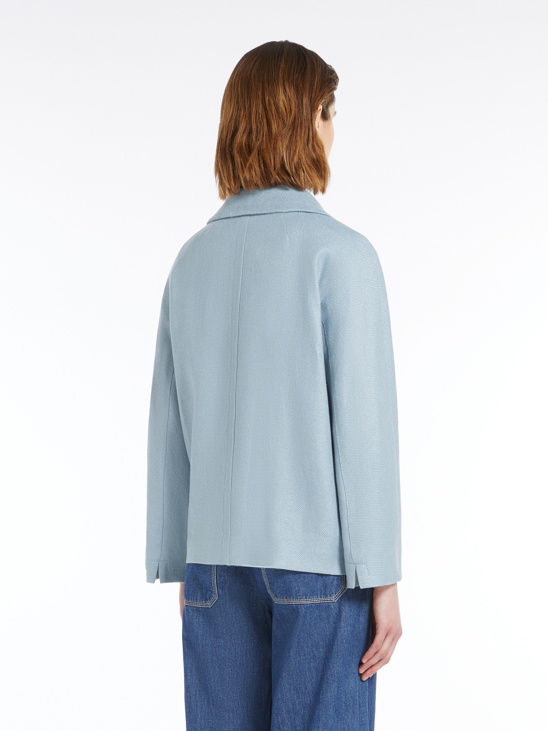 NICOLE Boxy-fit linen and cotton basketweave jacket - 4