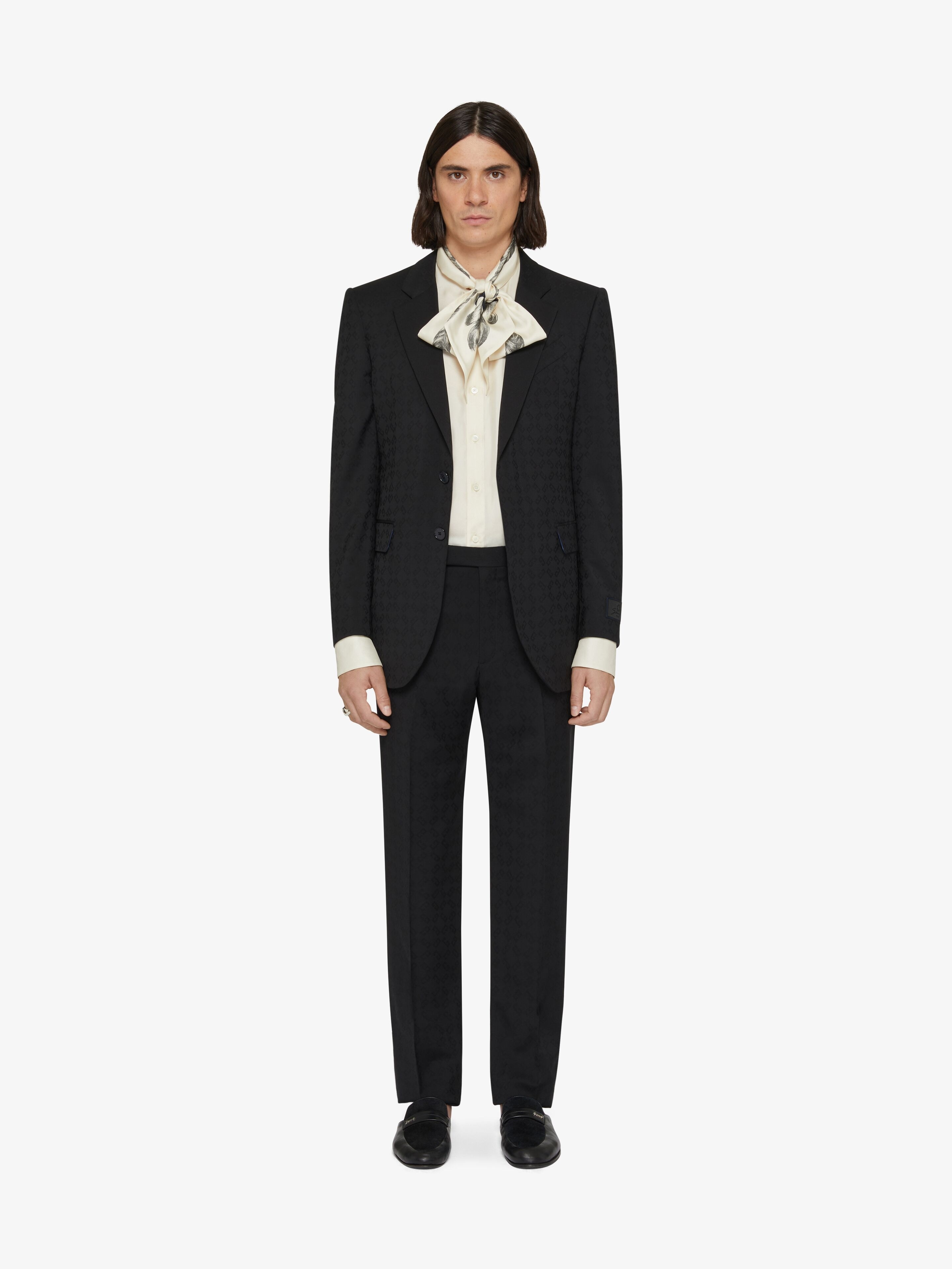 SLIM FIT TAILORED PANTS IN MONOGRAM 72 JACQUARD - 4