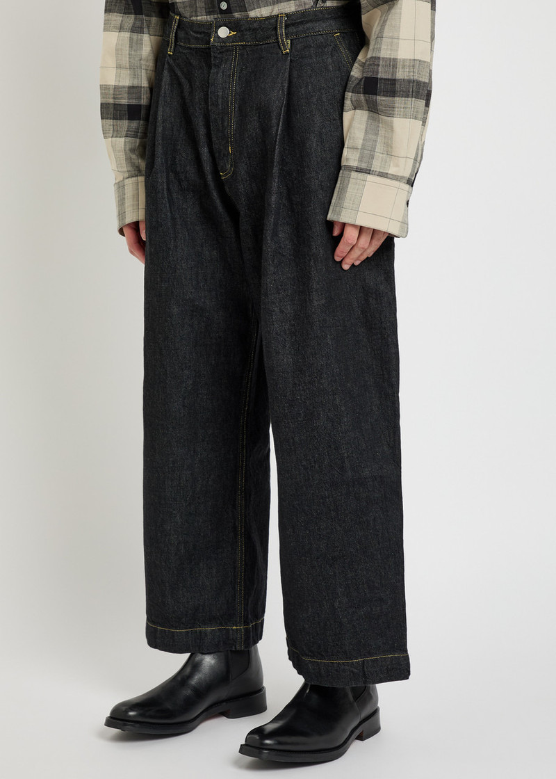 Studio Nicholson Studio Nicholson Single Pleat Wide-leg Jeans outlook