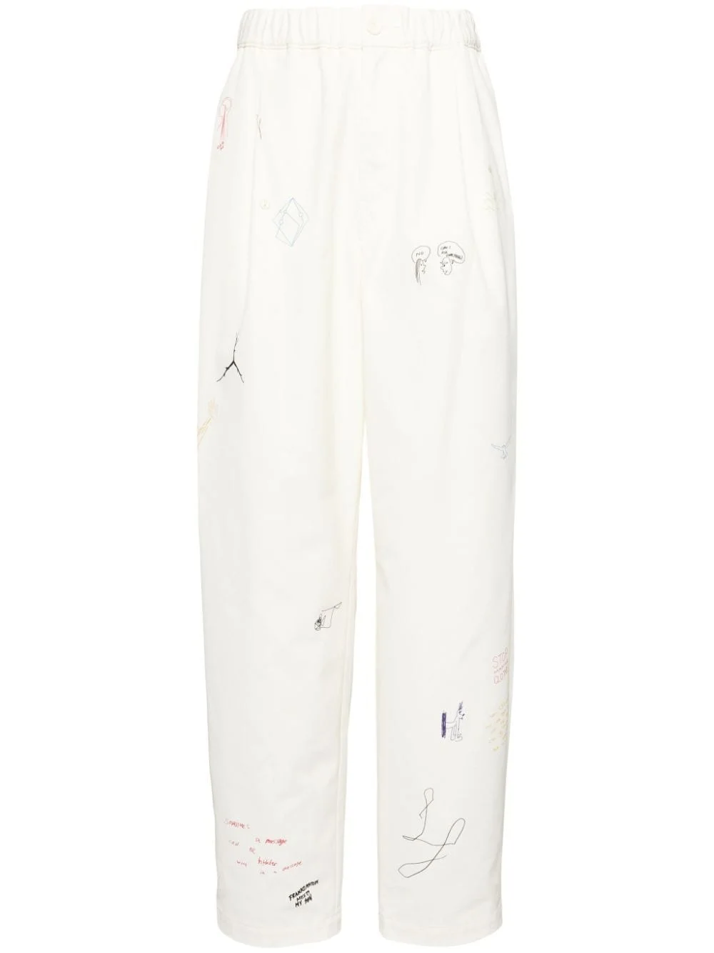 sketch-style printed trousers - 1