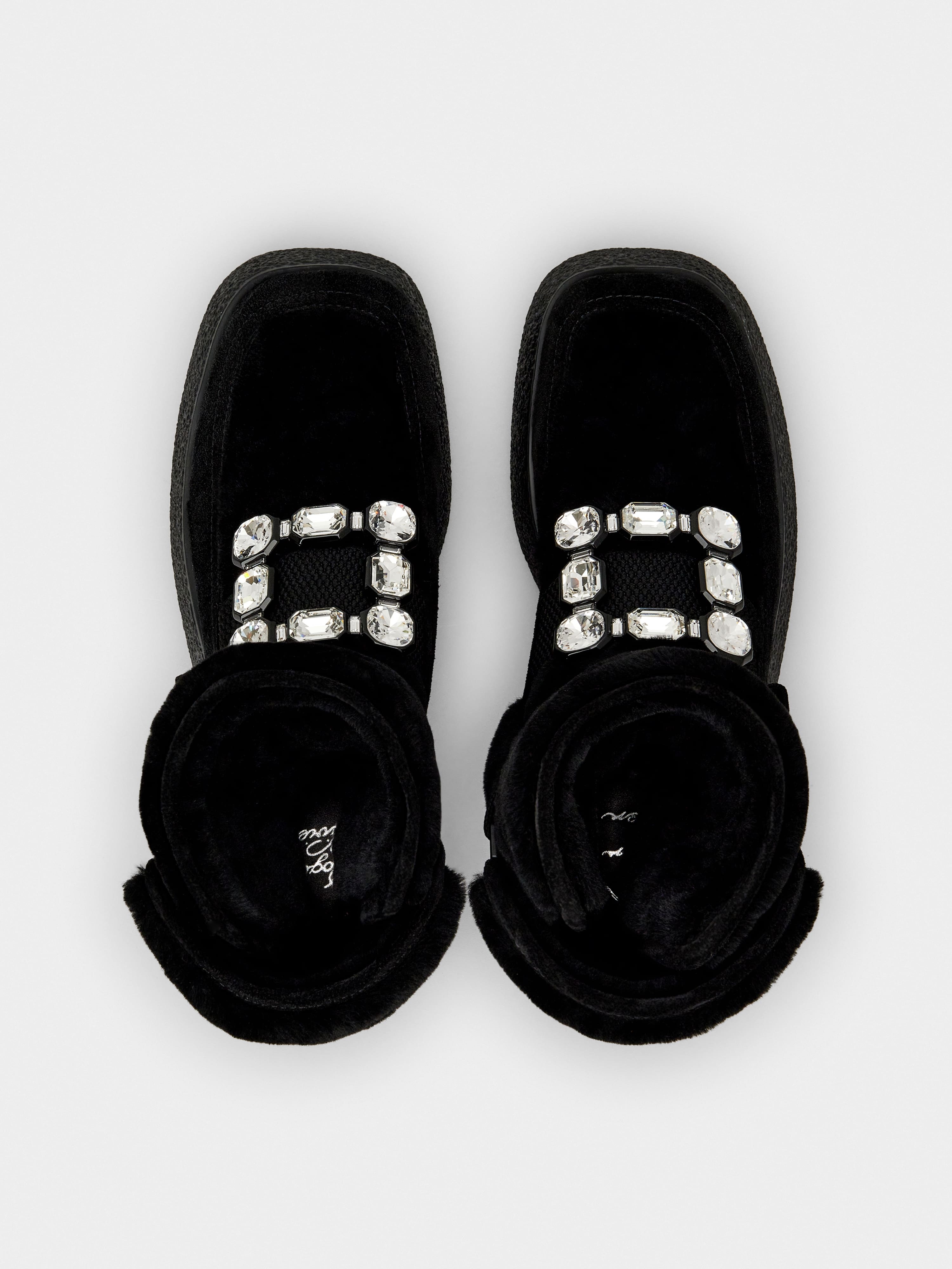 Viv' Rangers Strass Buckle Flatform Booties in Suede - 4