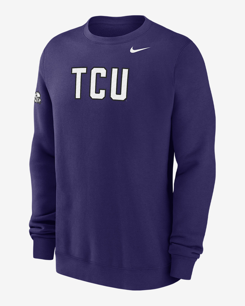 TCU Club Fleece Men's Nike College Crew-Neck Sweatshirt - 1