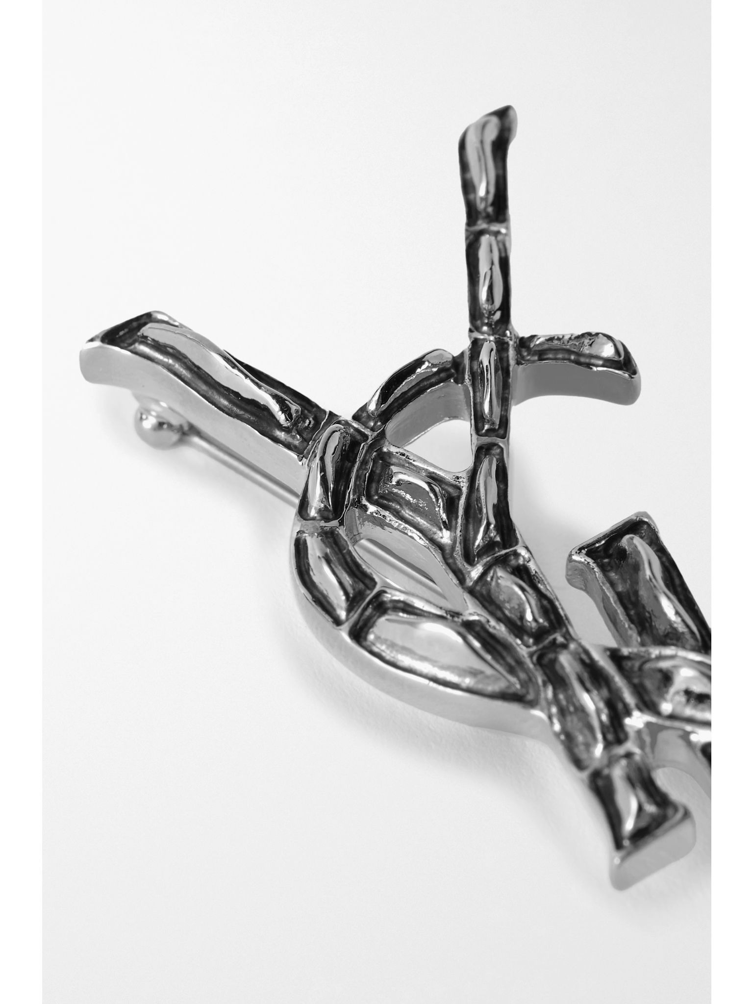 Silver-tone brooch Silver - 4