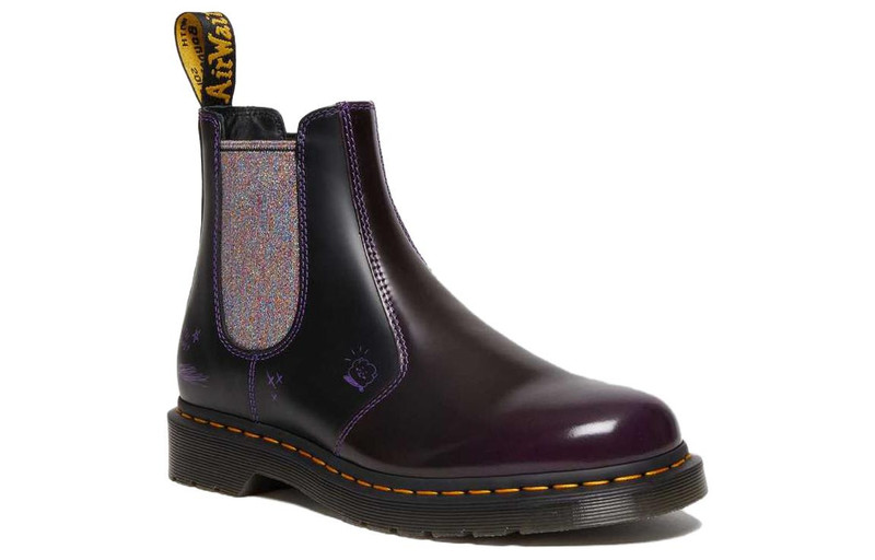 Dr. Martens (WMNS) Dr. Martens x BT21 2976 Leather Chelsea Boots 'Purple Black' 30892511 outlook