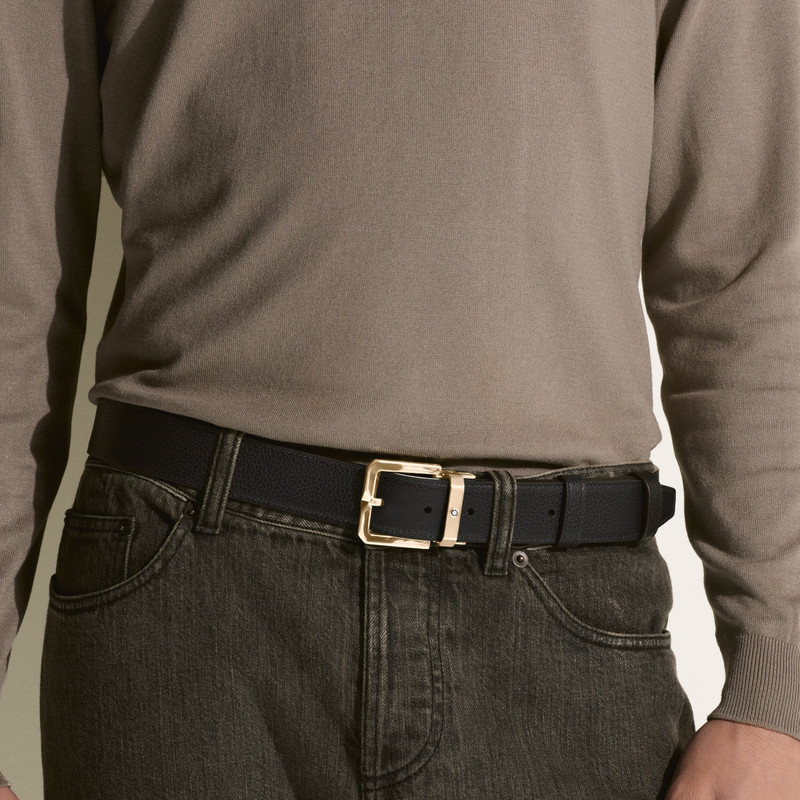 Montblanc NIGHT BLUE/BLACK 35MM REVERSIBLE LEATHER BELT outlook
