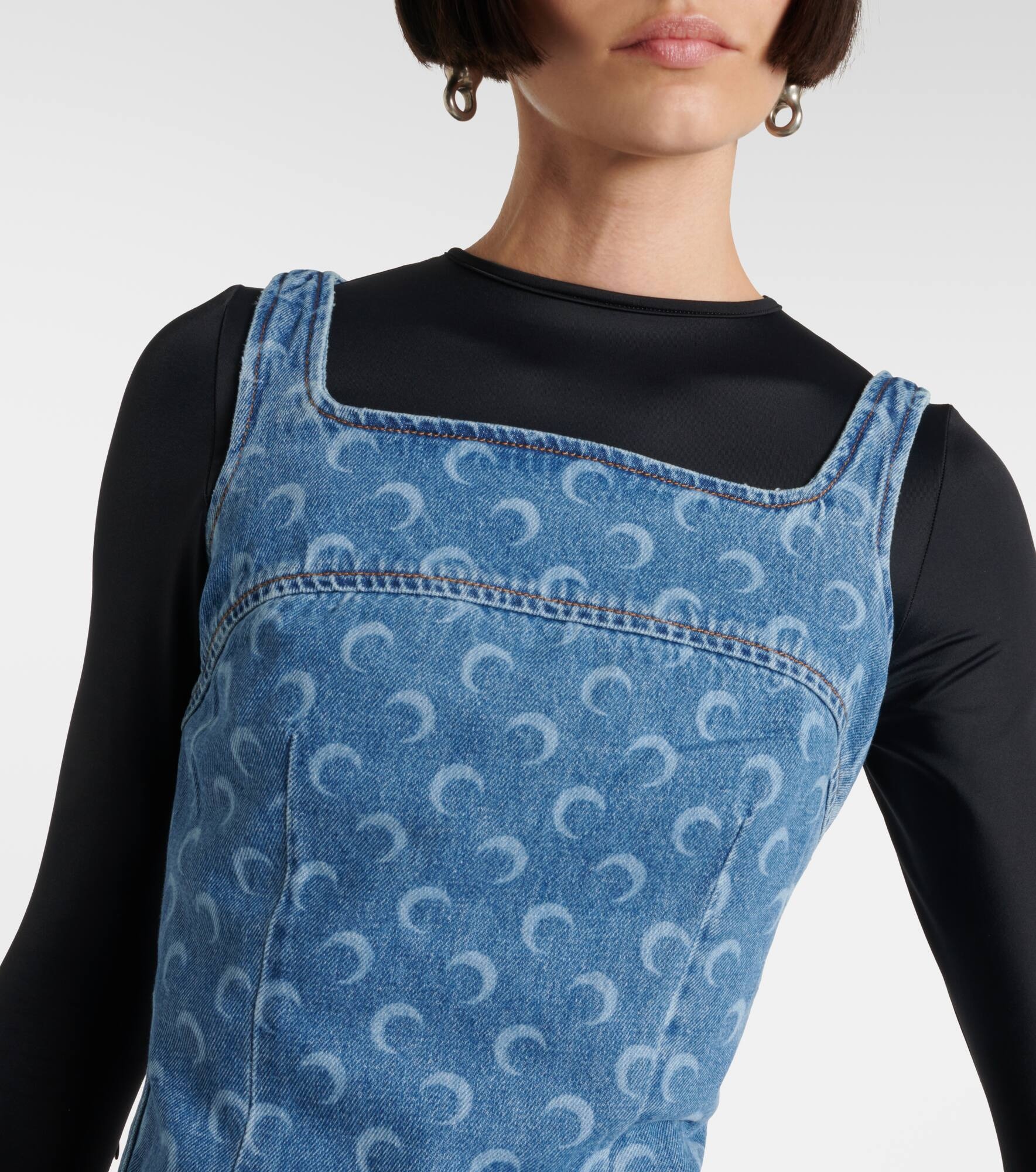 All Over Moon denim minidress - 4