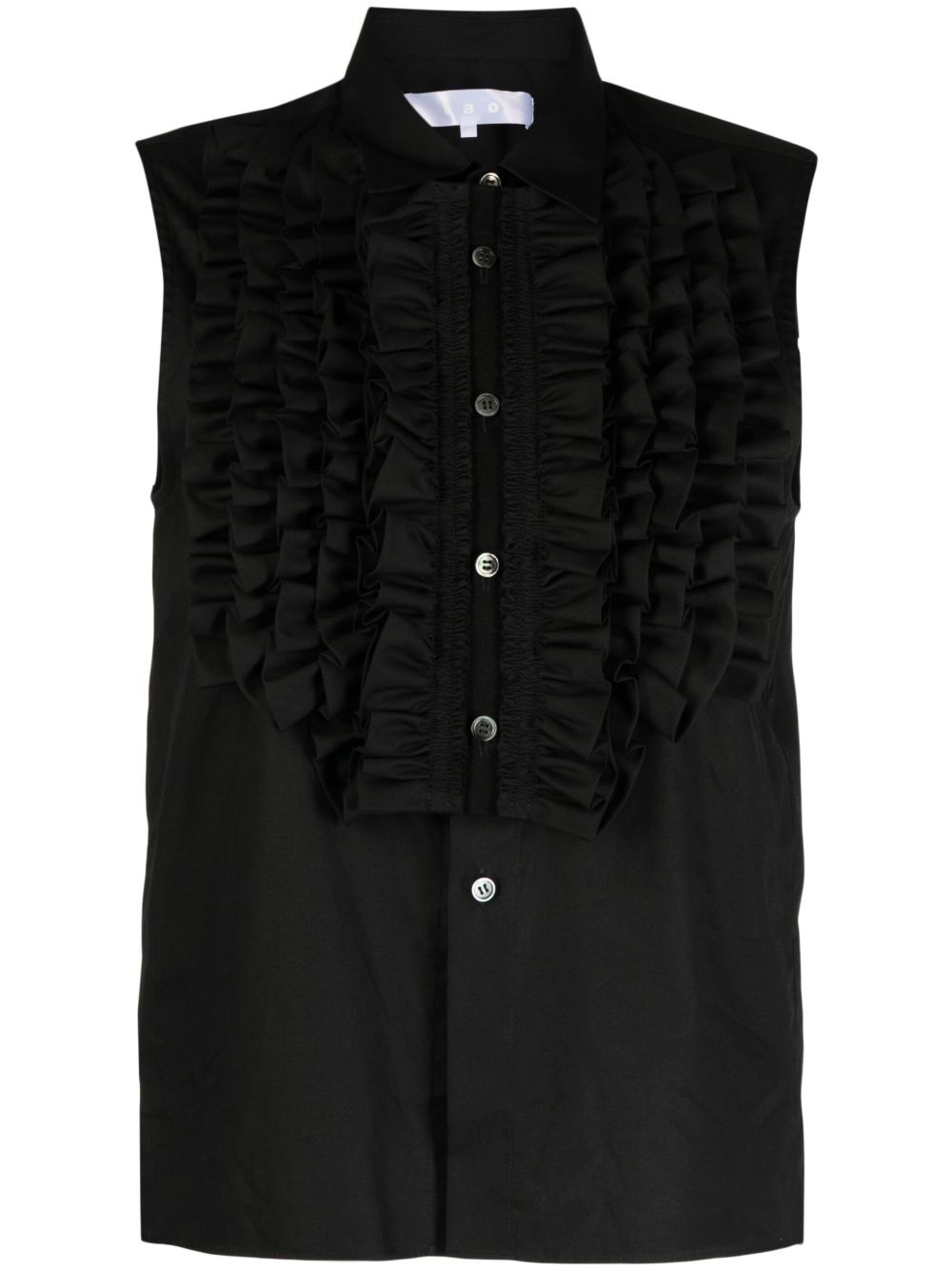 ruffle-detail sleeveless shirt - 1