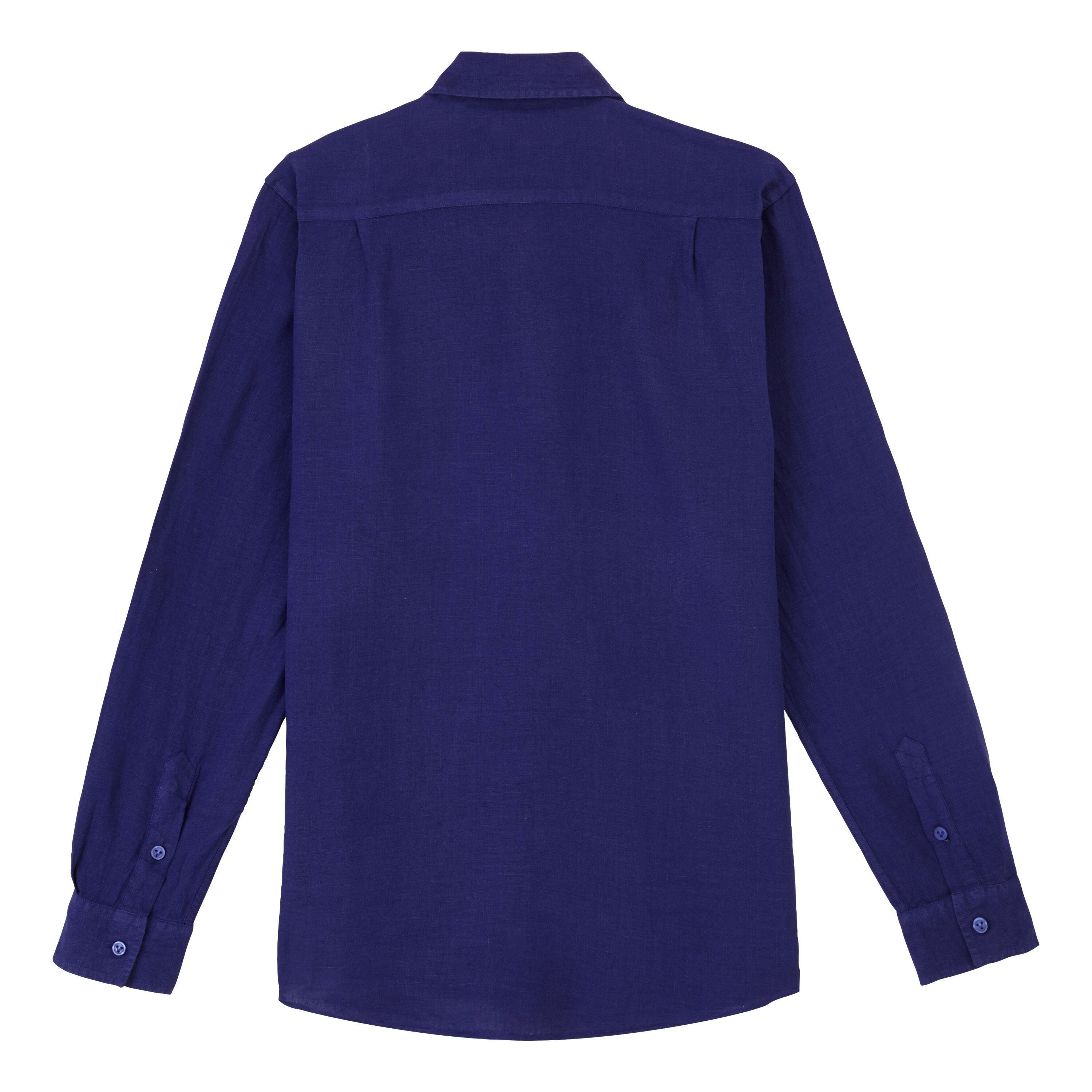 Vilebrequin Men's Solid Linen Shirt in Minuit at Nordstrom - 4