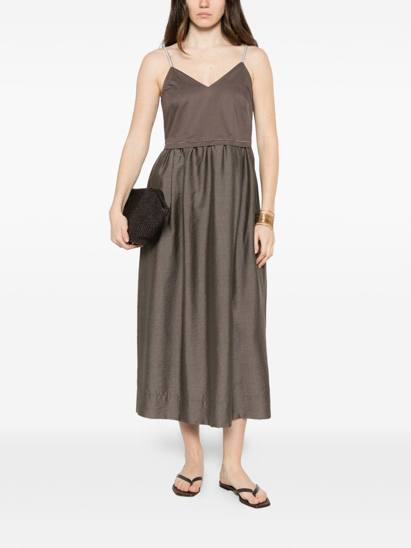 PESERICO monili-chain sleeveless midi dress outlook
