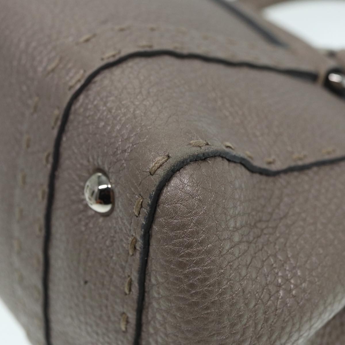 FENDI Celeria Hand Bag Leather Silver - 15