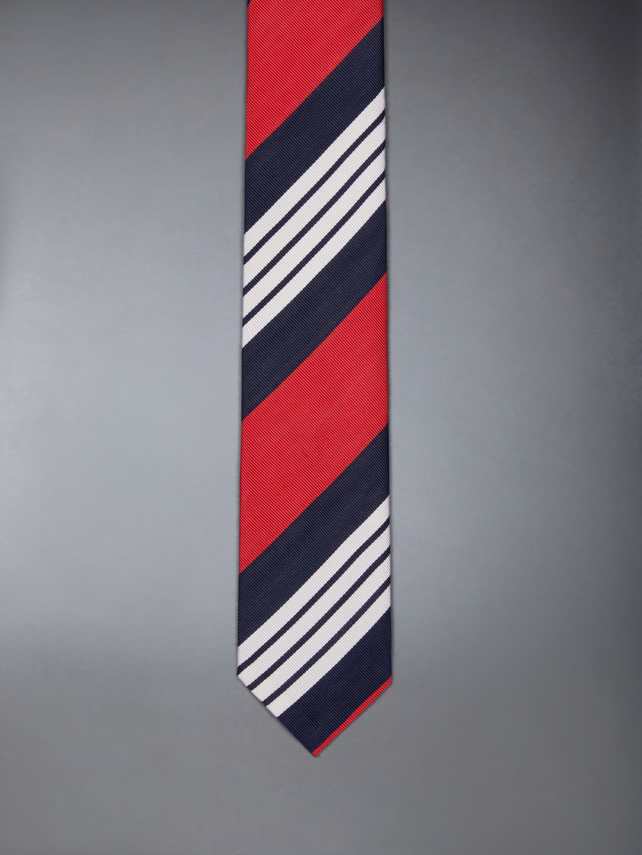 4-Bar stripe silk-cotton tie - 4