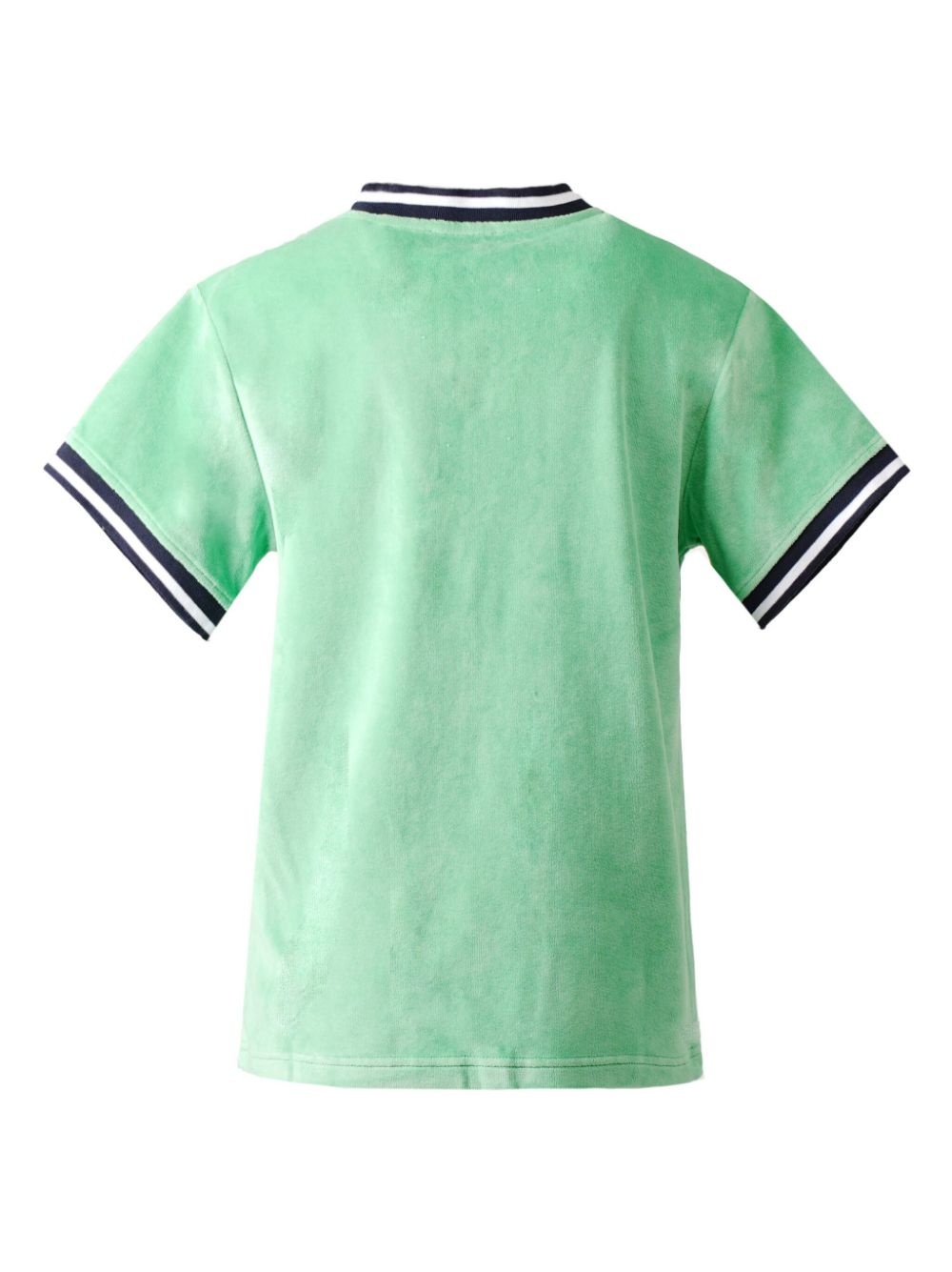 logo-embroidered V-neck cotton T-shirt - 3