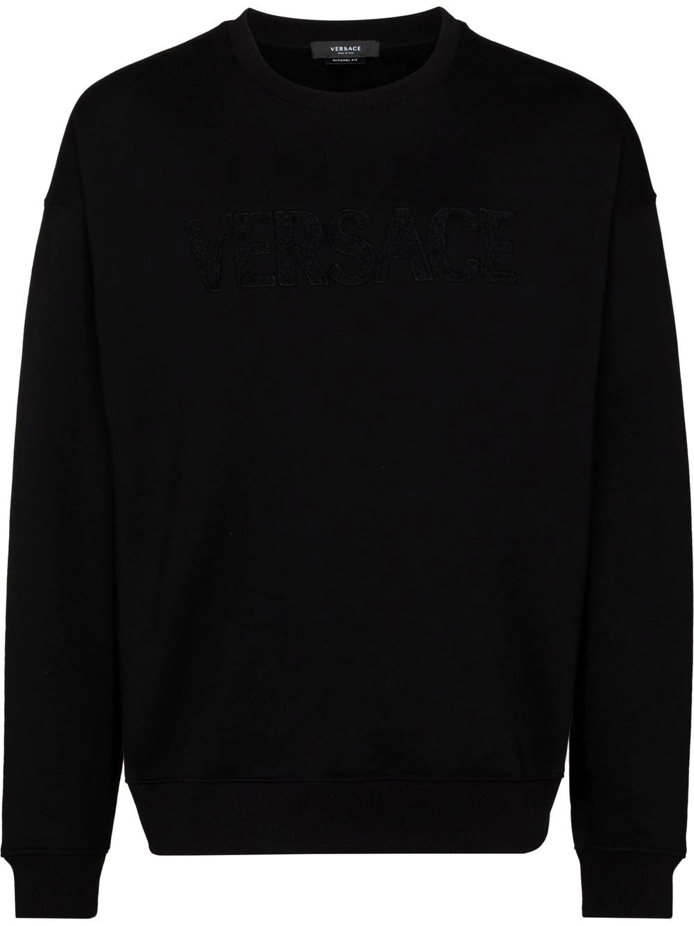 embroidered logo crew neck sweatshirt - 1