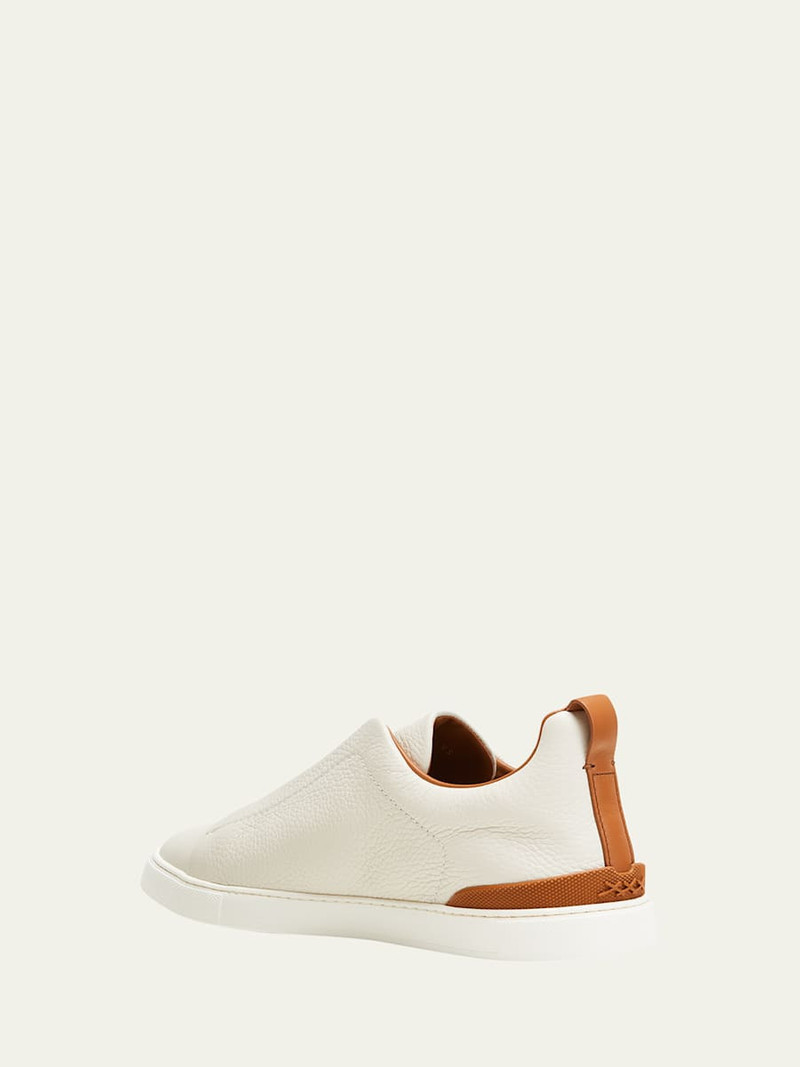 ZEGNA Men's Triple Stitch Deerskin Leather Sneakers outlook