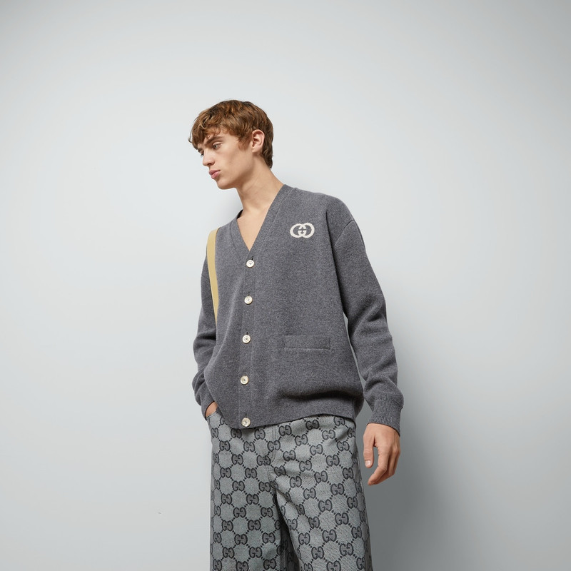 Knit wool cardigan with Interlocking G 5