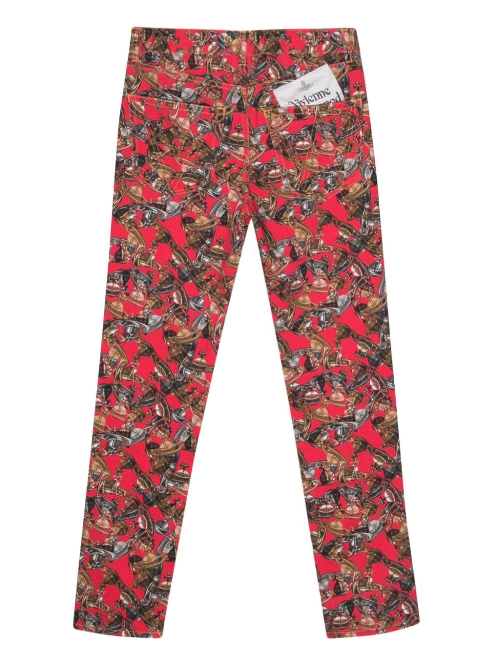 Orb-logo-print twill trousers - 2