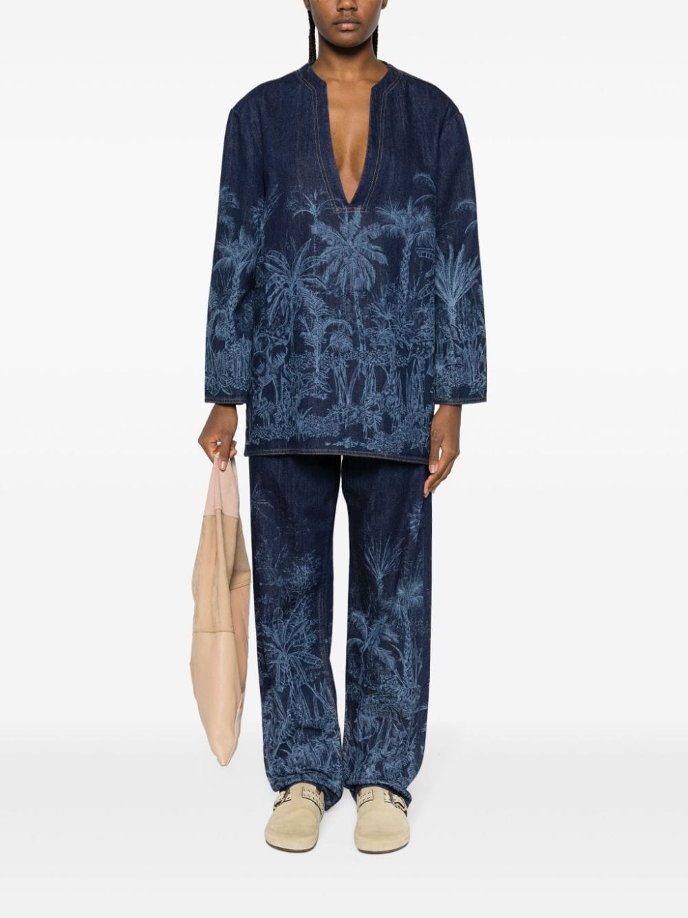 Jungle Toile de Jouy straight-leg jeans - 2