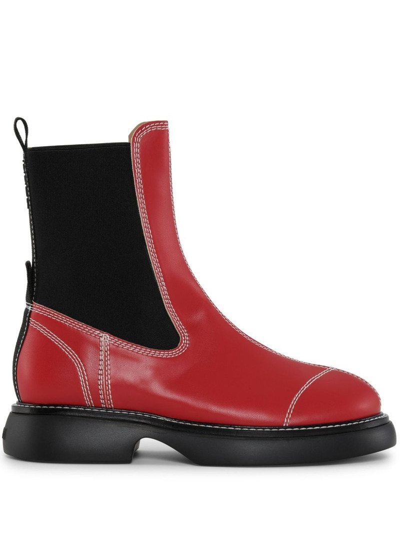 contrast-stitching 30mm faux-leather Chelsea boots - 1