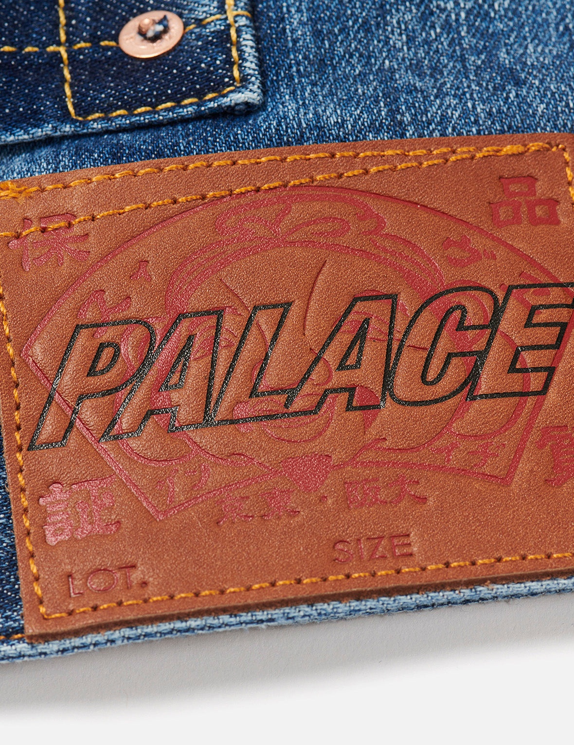 PALACE EVISU Logo Embroidery and Dice Daicock Print Regular Fit Denim Jacket - 5