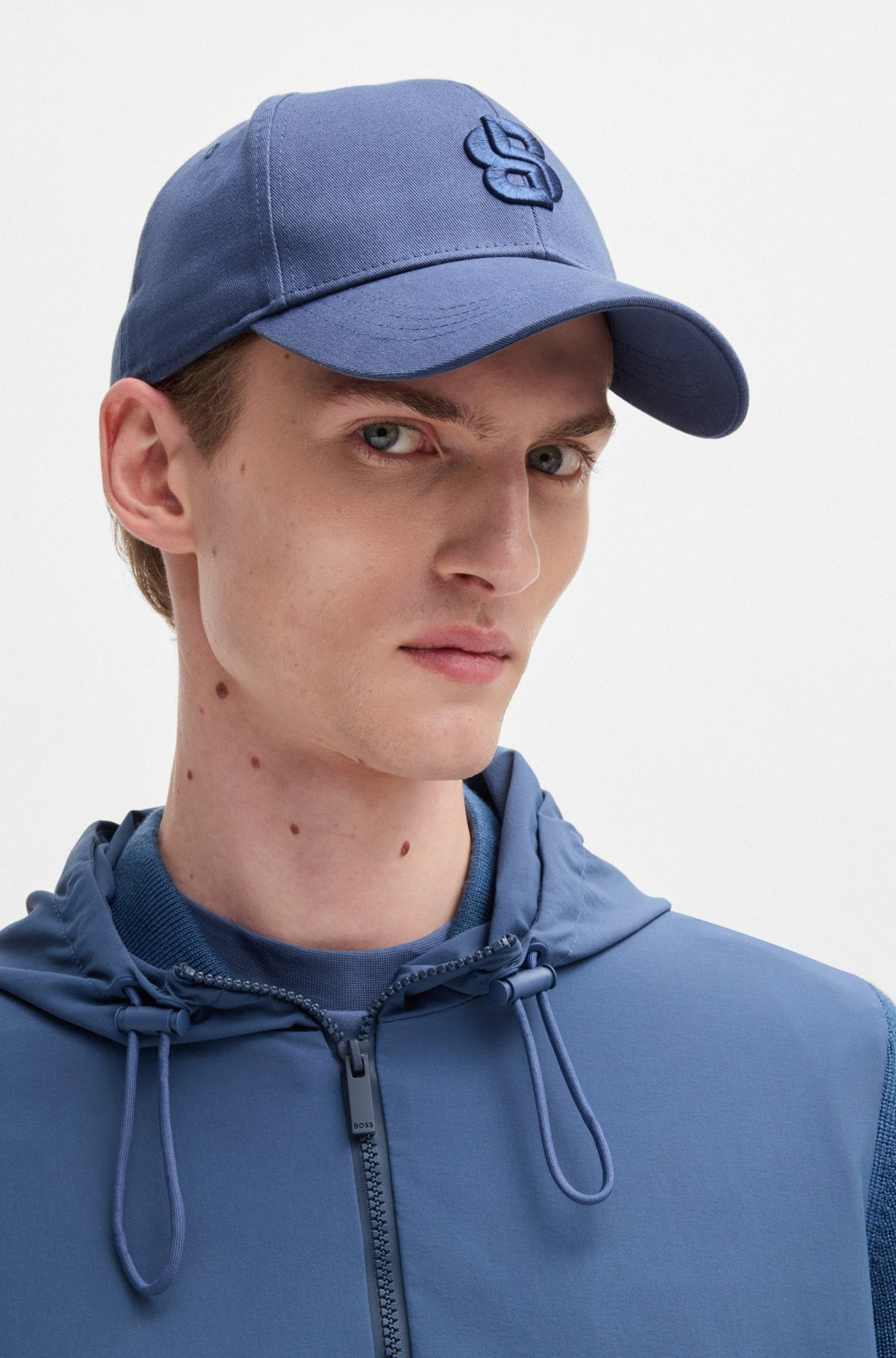 COTTON-TWILL CAP WITH EMBROIDERED DOUBLE B MONOGRAM - 4