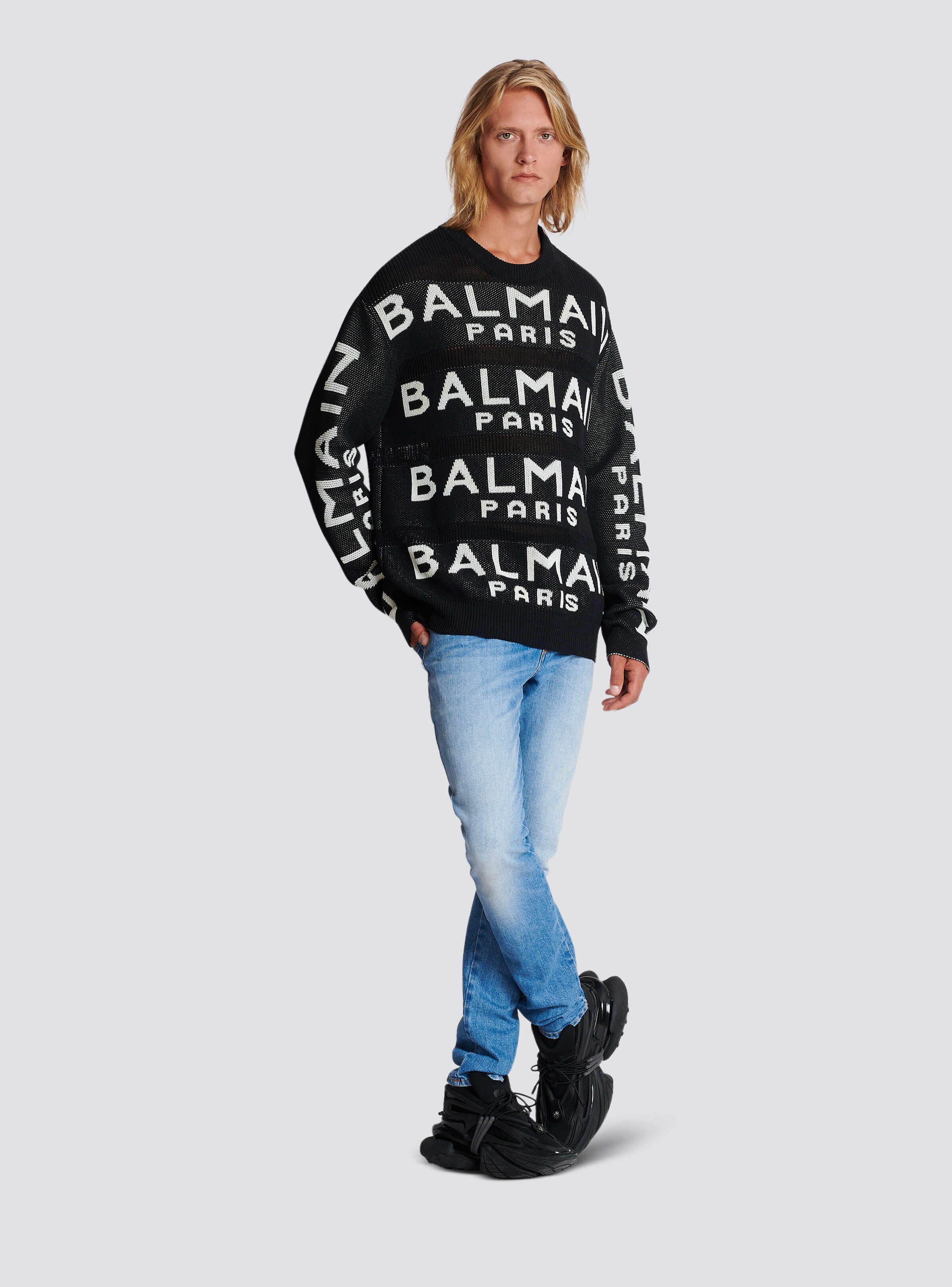 Knit jumper with Balmain logo - 3