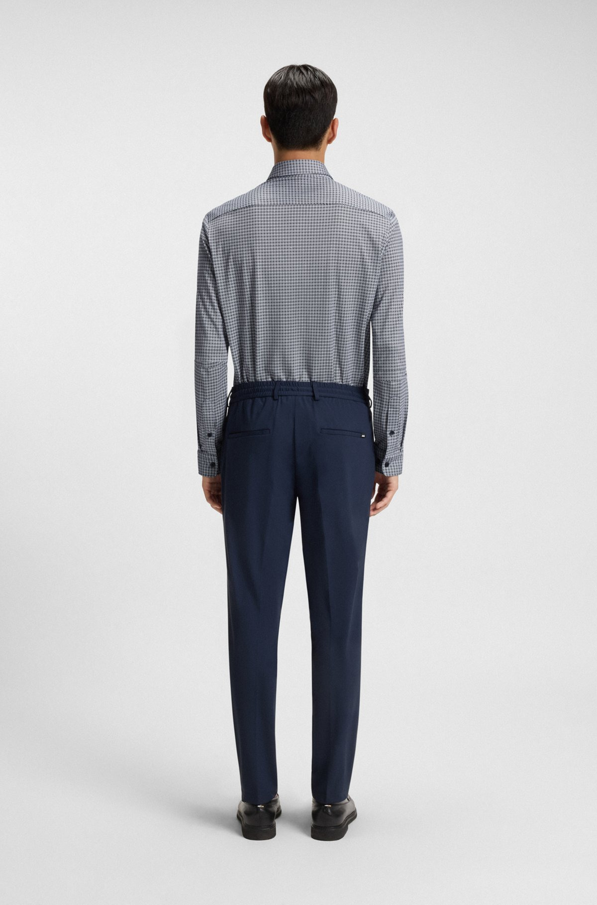 SLIM-FIT SHIRT IN PRINTED FLEX-WEAVE FABRIC - 5