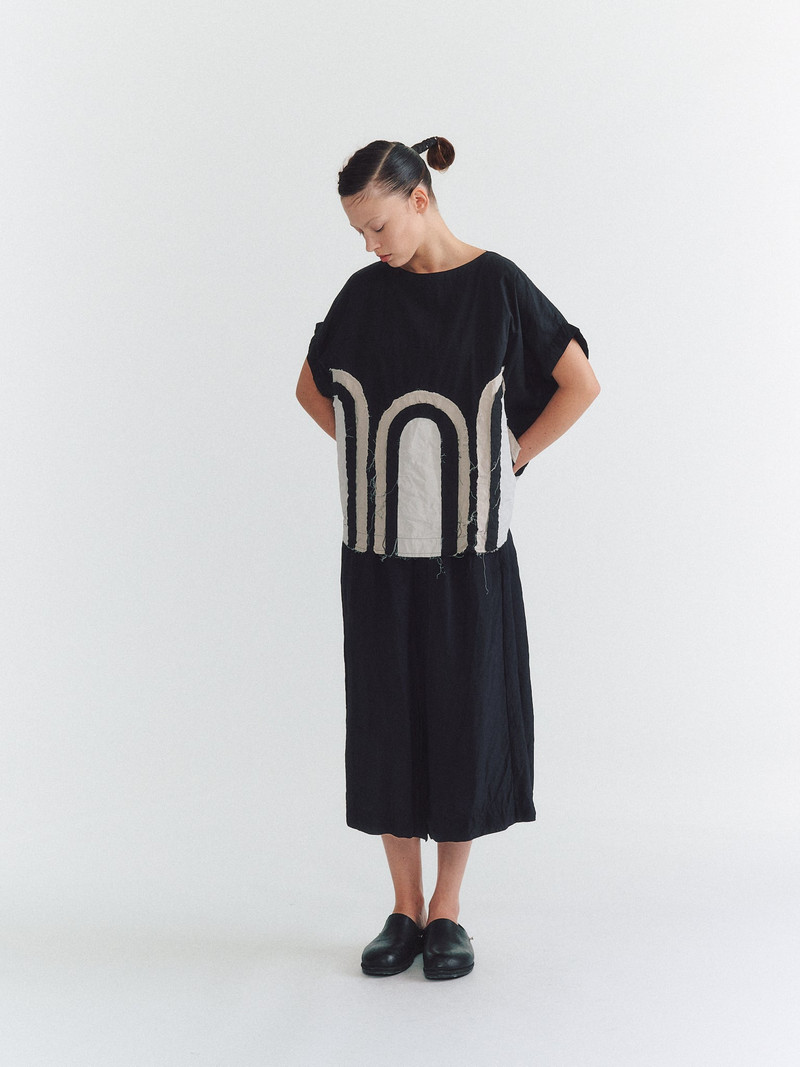 CASEY/CASEY ARCH TOP - MIXED FABRICS - BLACK outlook