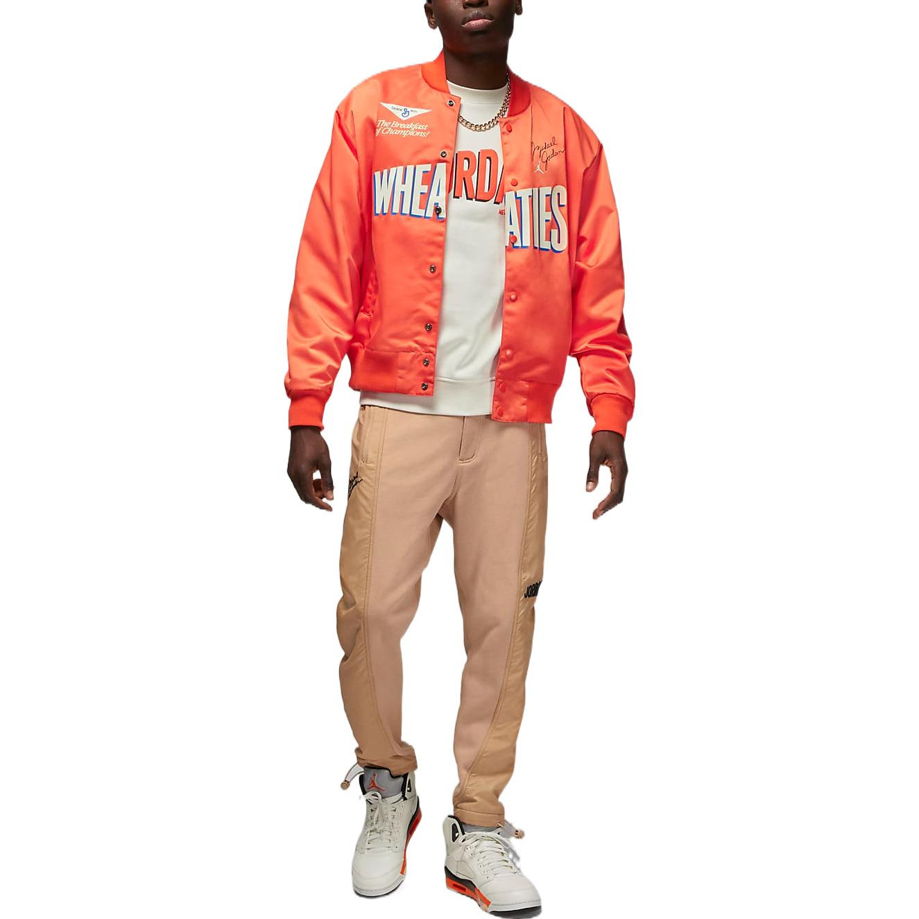 Air Jordan Alphabet Round Neck Long Sleeves Hoodie Men's Creamy White DV7588-030 - 3