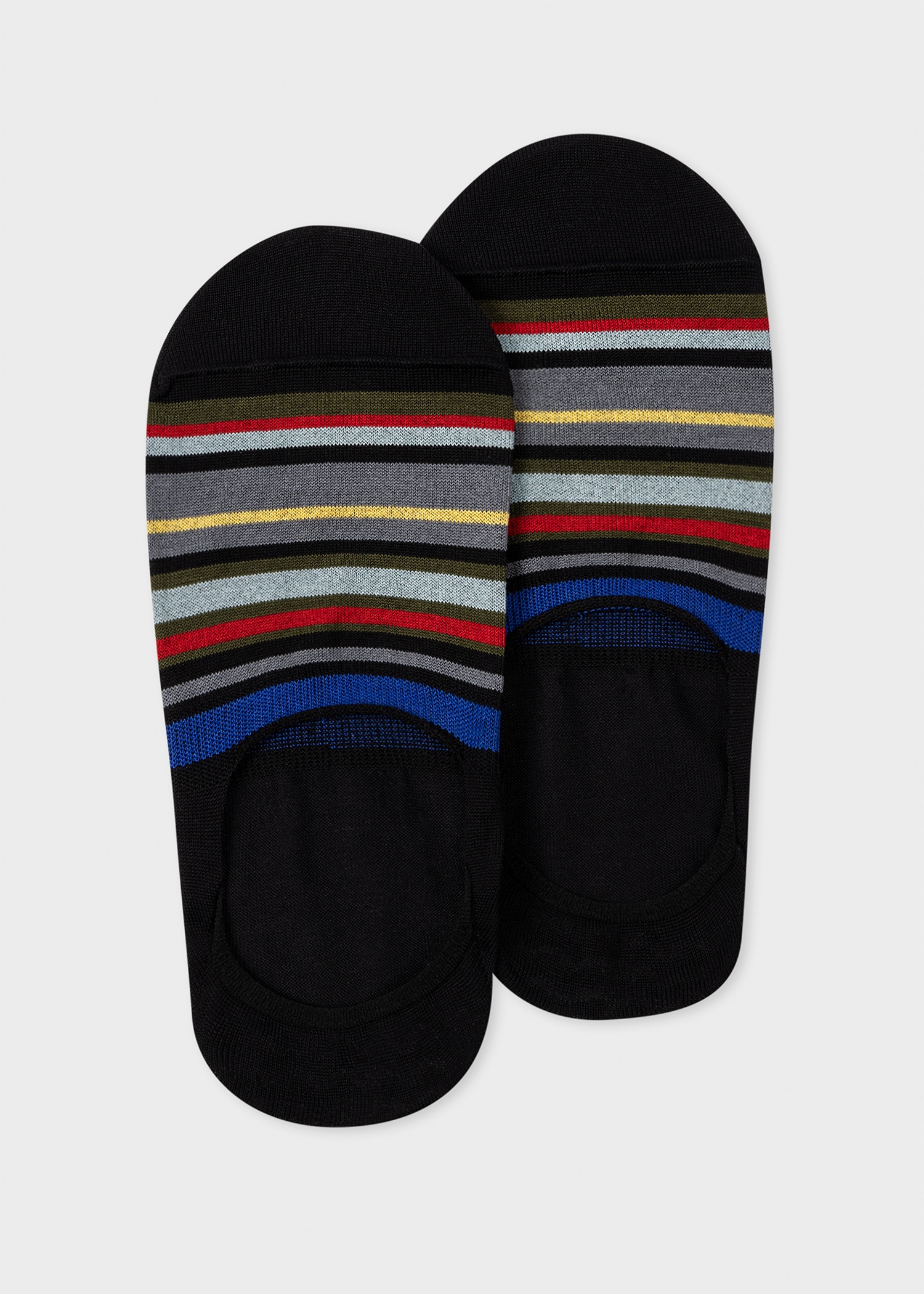Black Bold 'Signature Stripe' Loafer Socks - 1