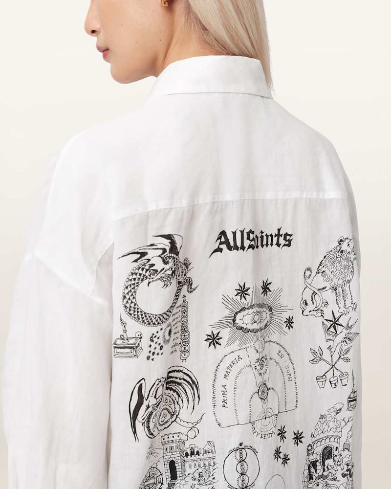 SPARROW PRINTED LINEN SHIRT 3