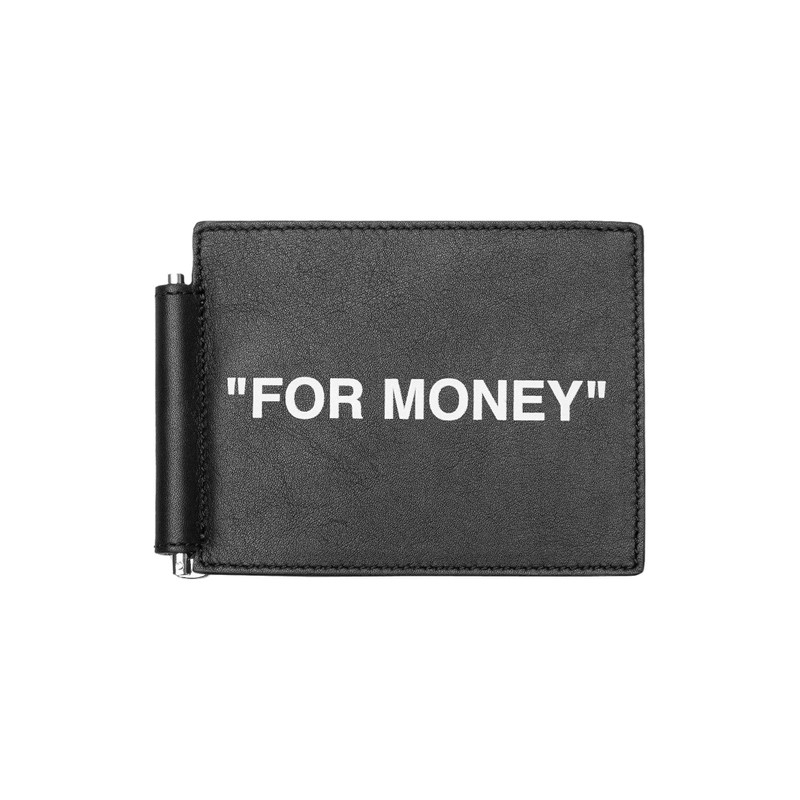 Off-White Quote Bill Clip Wallet 'Black/White' 1