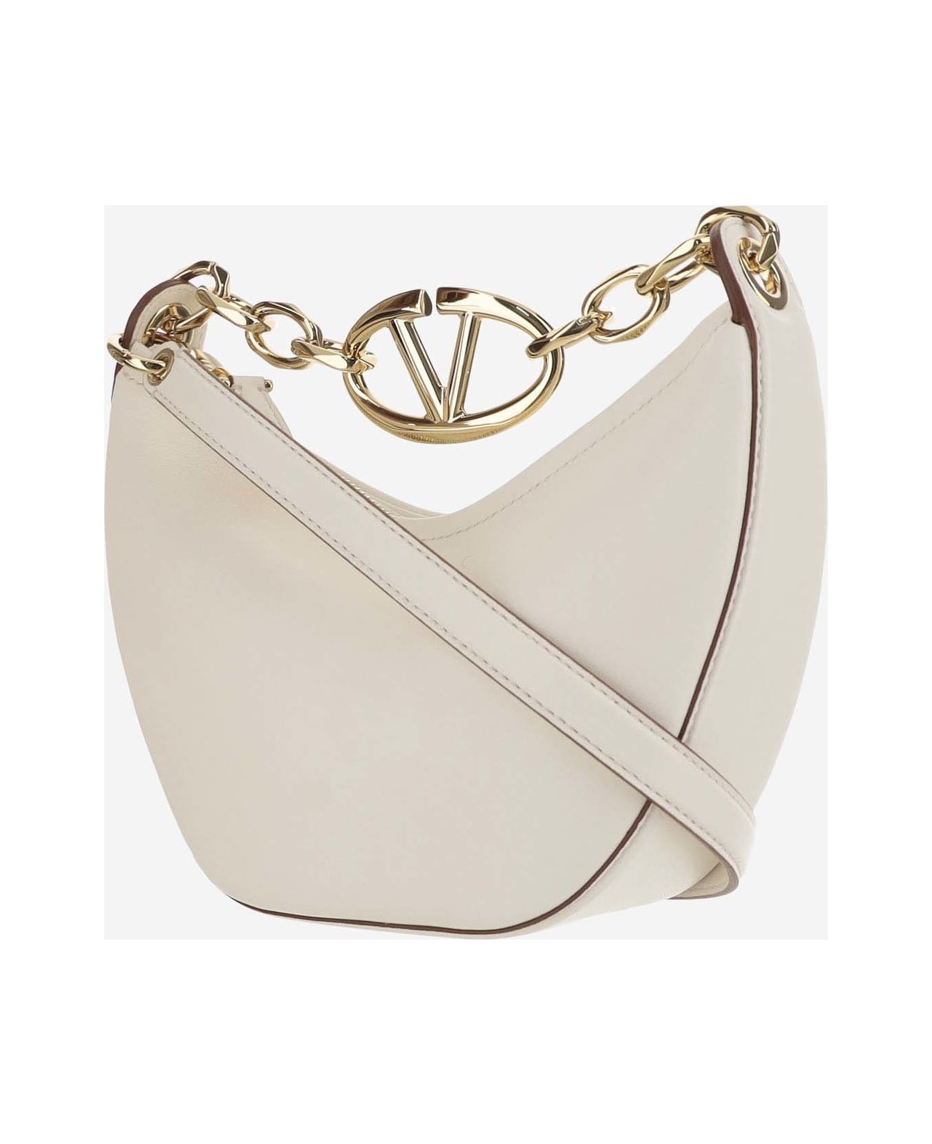 Mini Hobo Vlogo Moon Bag In Nappa Leather With Chain - 2