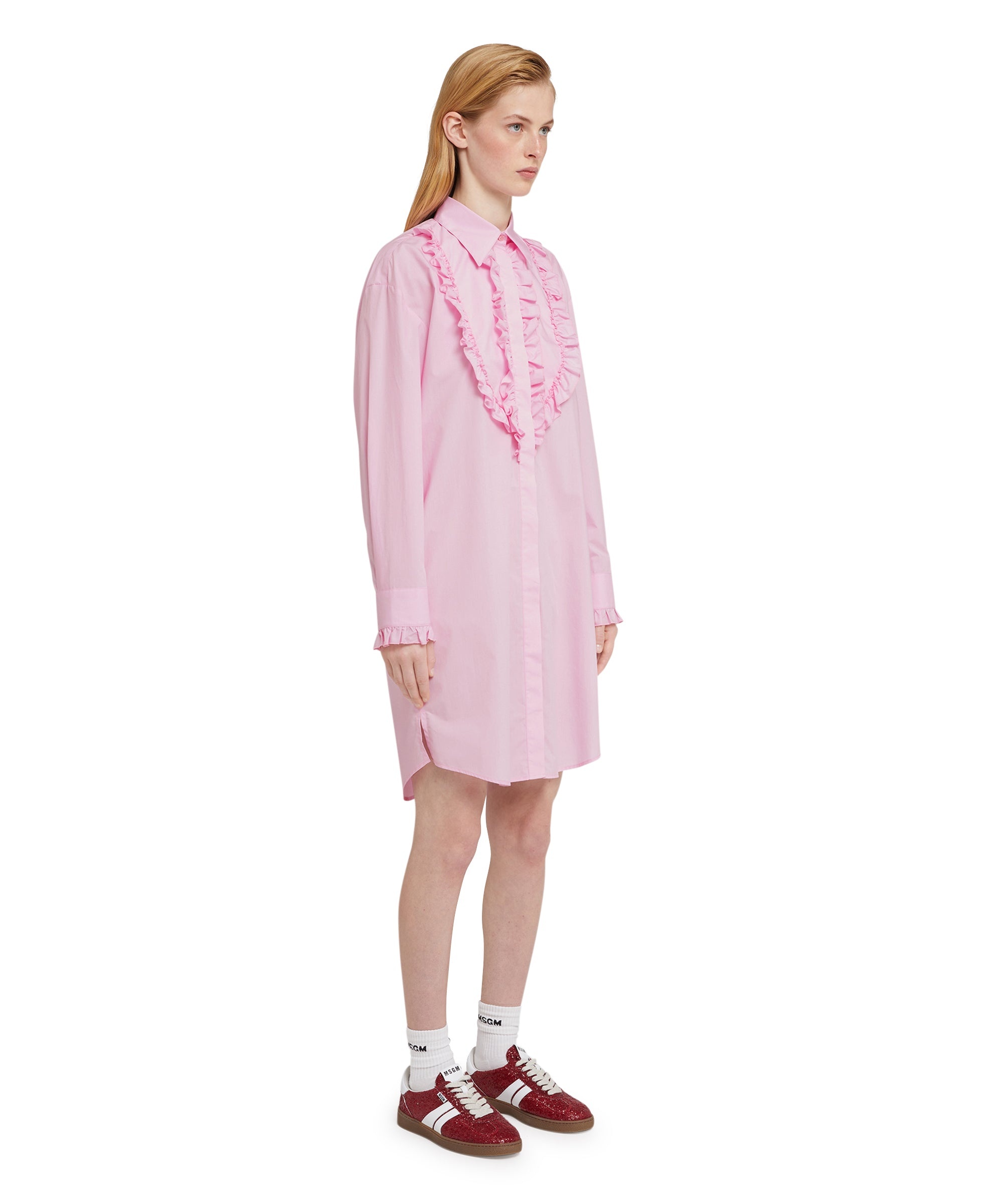 Poplin cotton chemisier shirt dress - 4