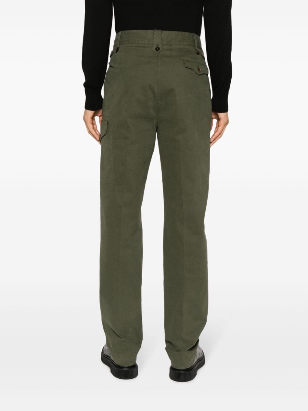 high-waisted twill cargo trousers - 4